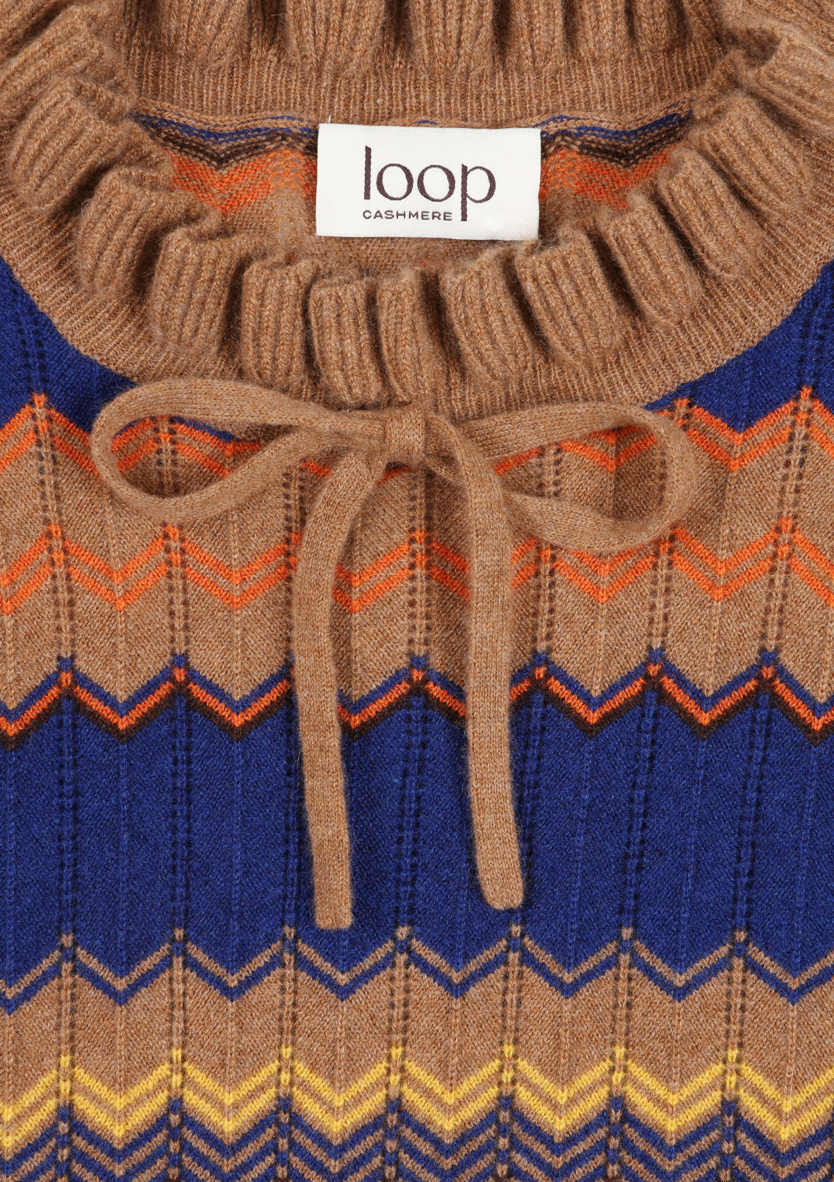 Chevron Stitch Sweater in Blue & Orange Mix