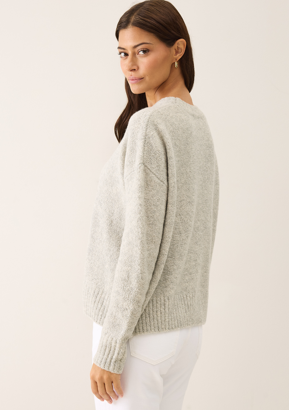 Boucle Sweatshirt in Cement Grey