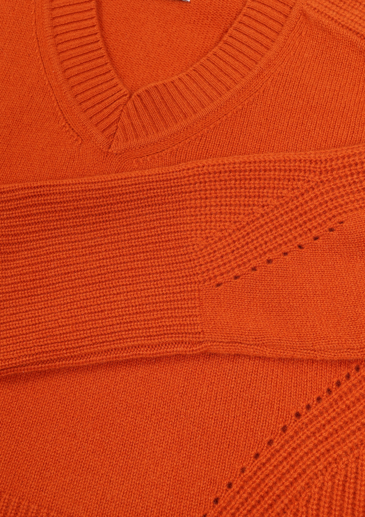 V-Neck Lofty Sweatshirt in Marmalade Orange