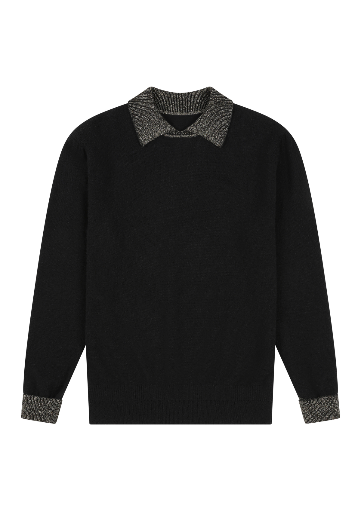 Sweater in Black & Gold with Gold Trim