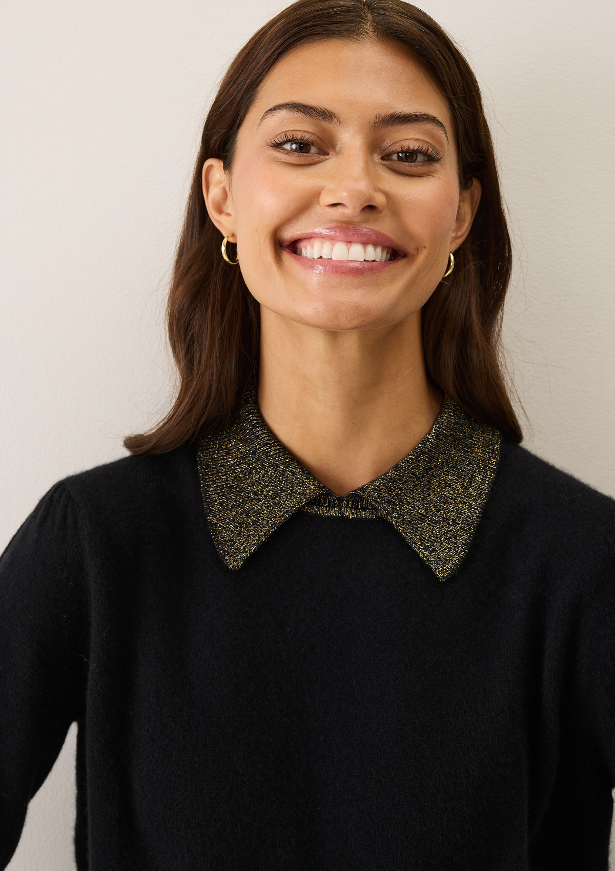 Sweater in Black & Gold with Gold Trim