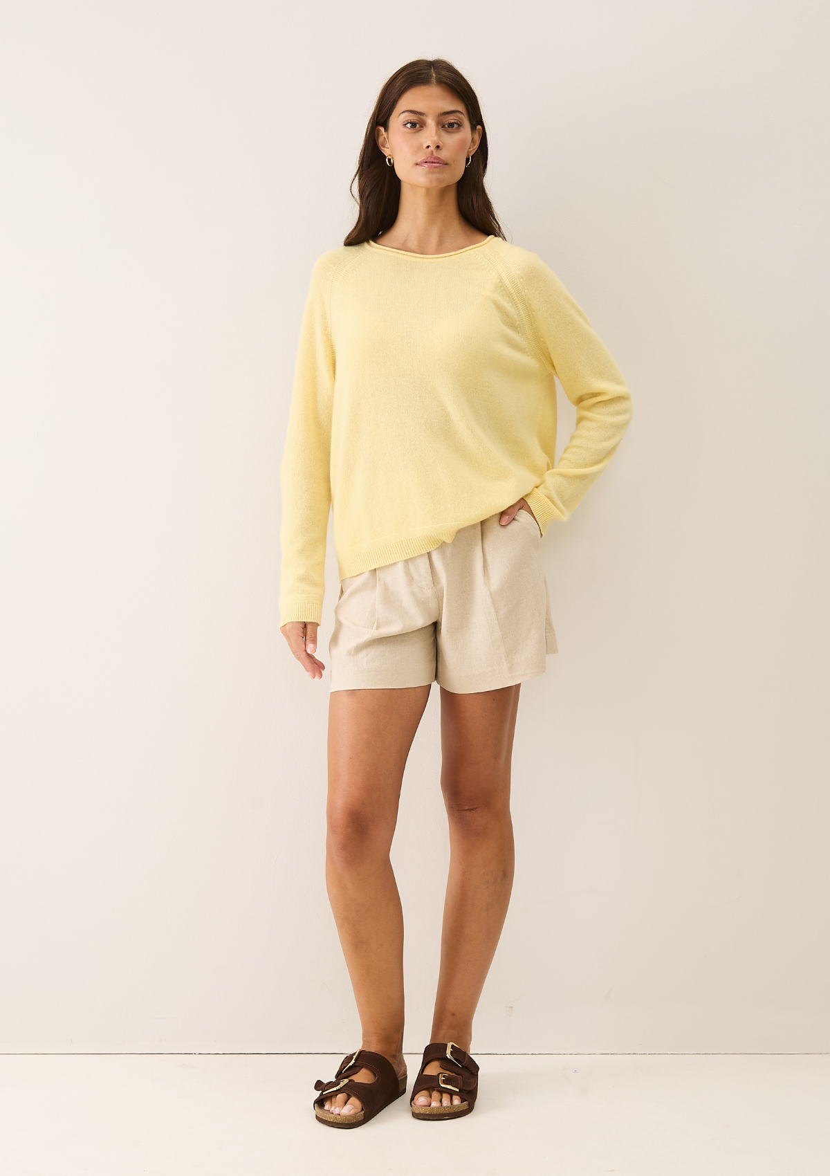 Featherweight sweater in Glow Yellow