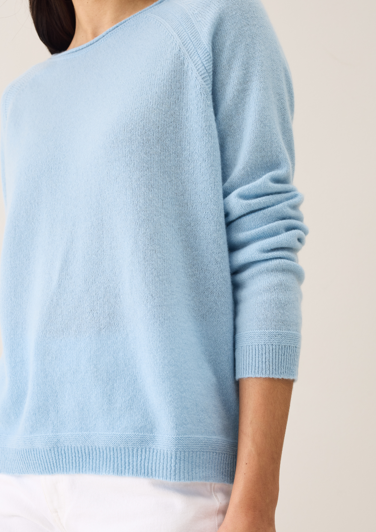 Featherweight sweater in Still Blue