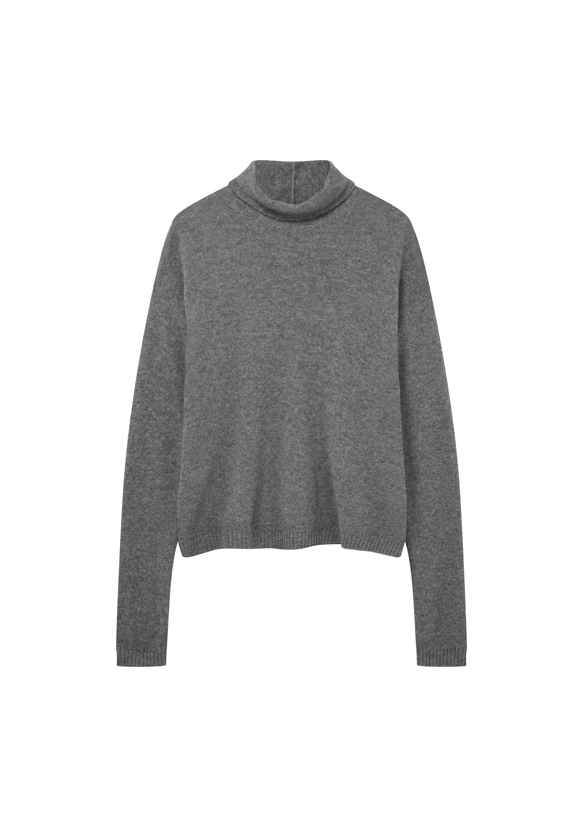 Featherweight Roll Neck Sweater in Pewter Grey