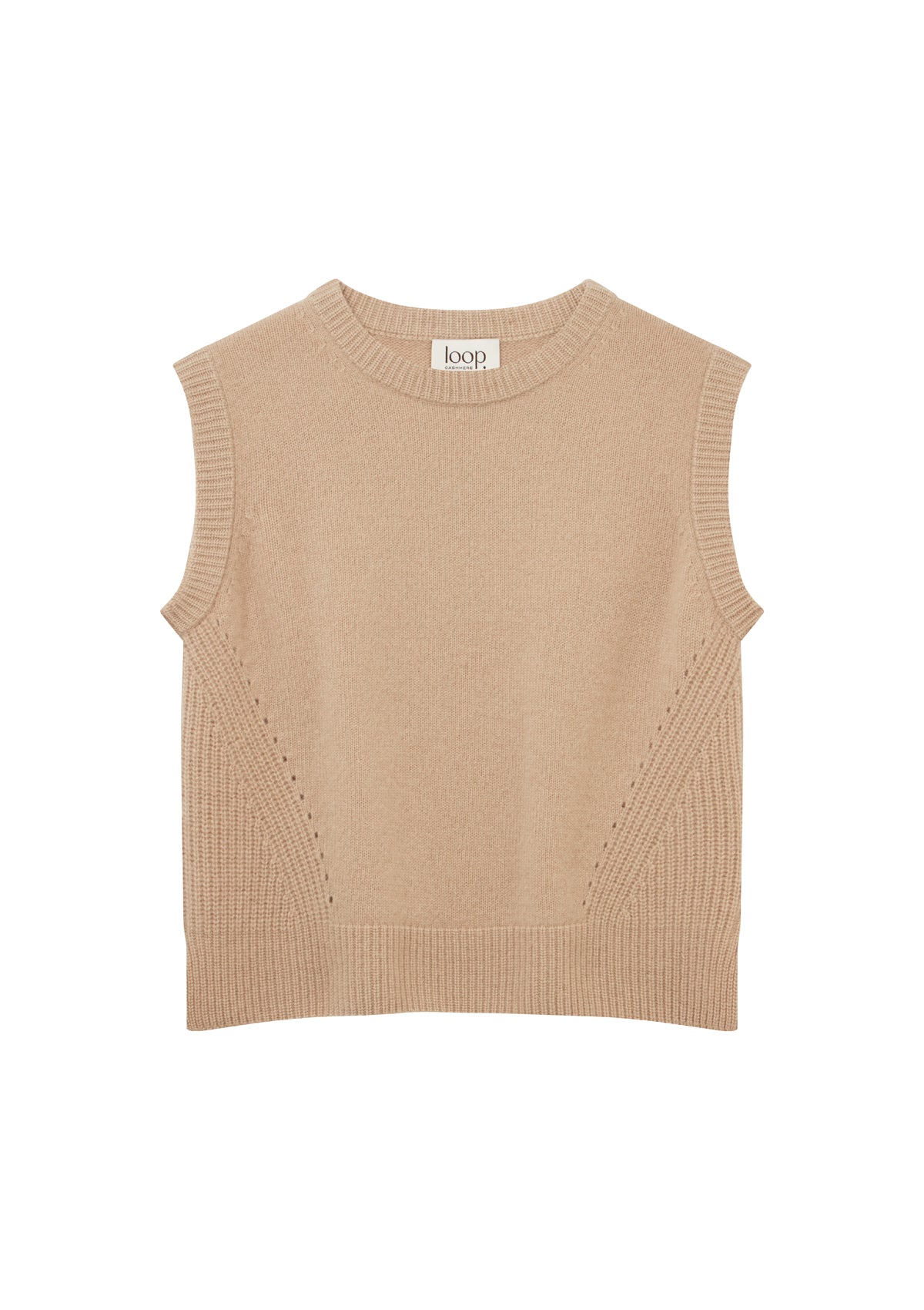 Ribbed Detail Tank Sweater in Chanterelle