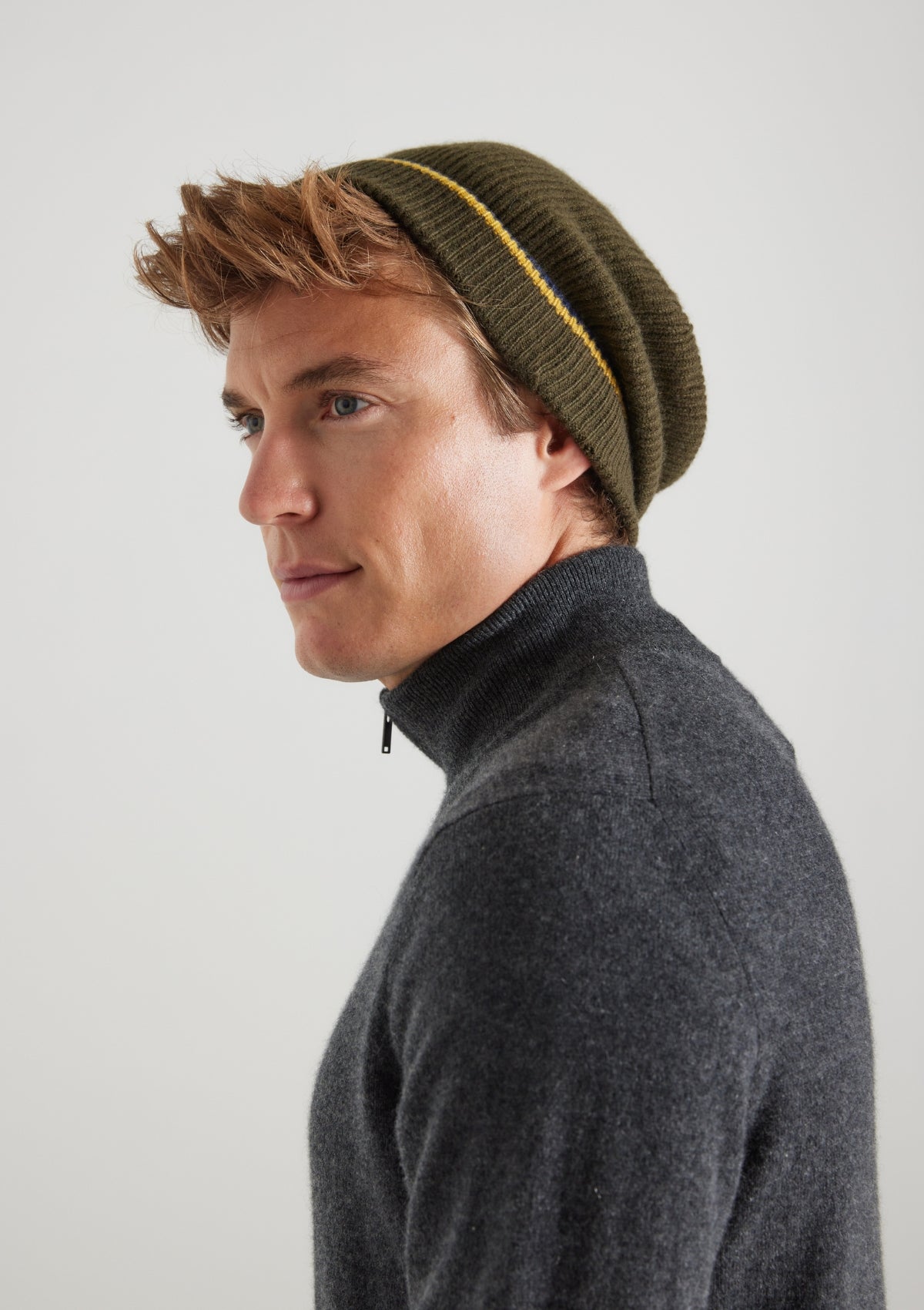 Mens Cashmere Hat in Duffel Green