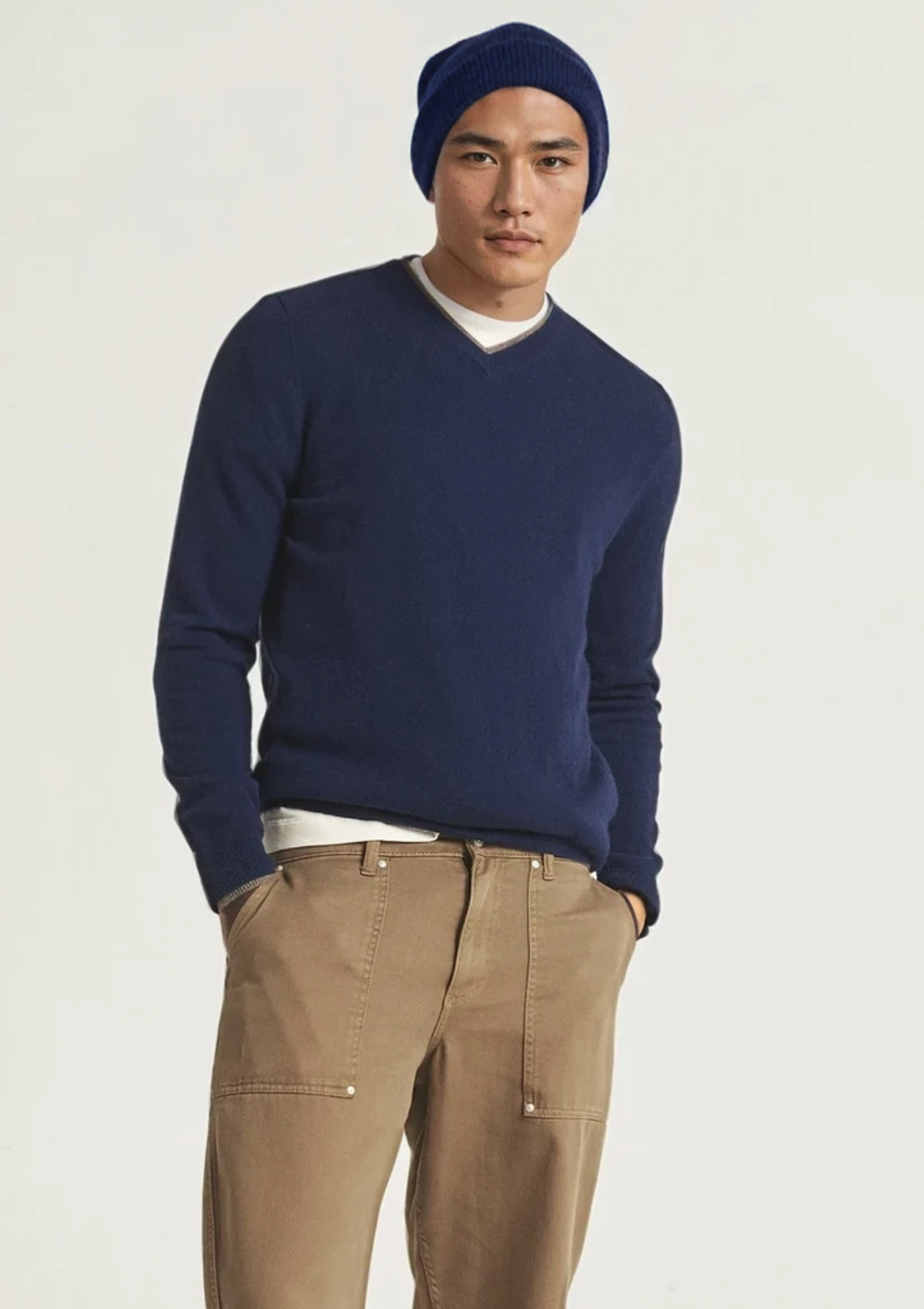 Mens Cashmere Hat in Midnight Blue