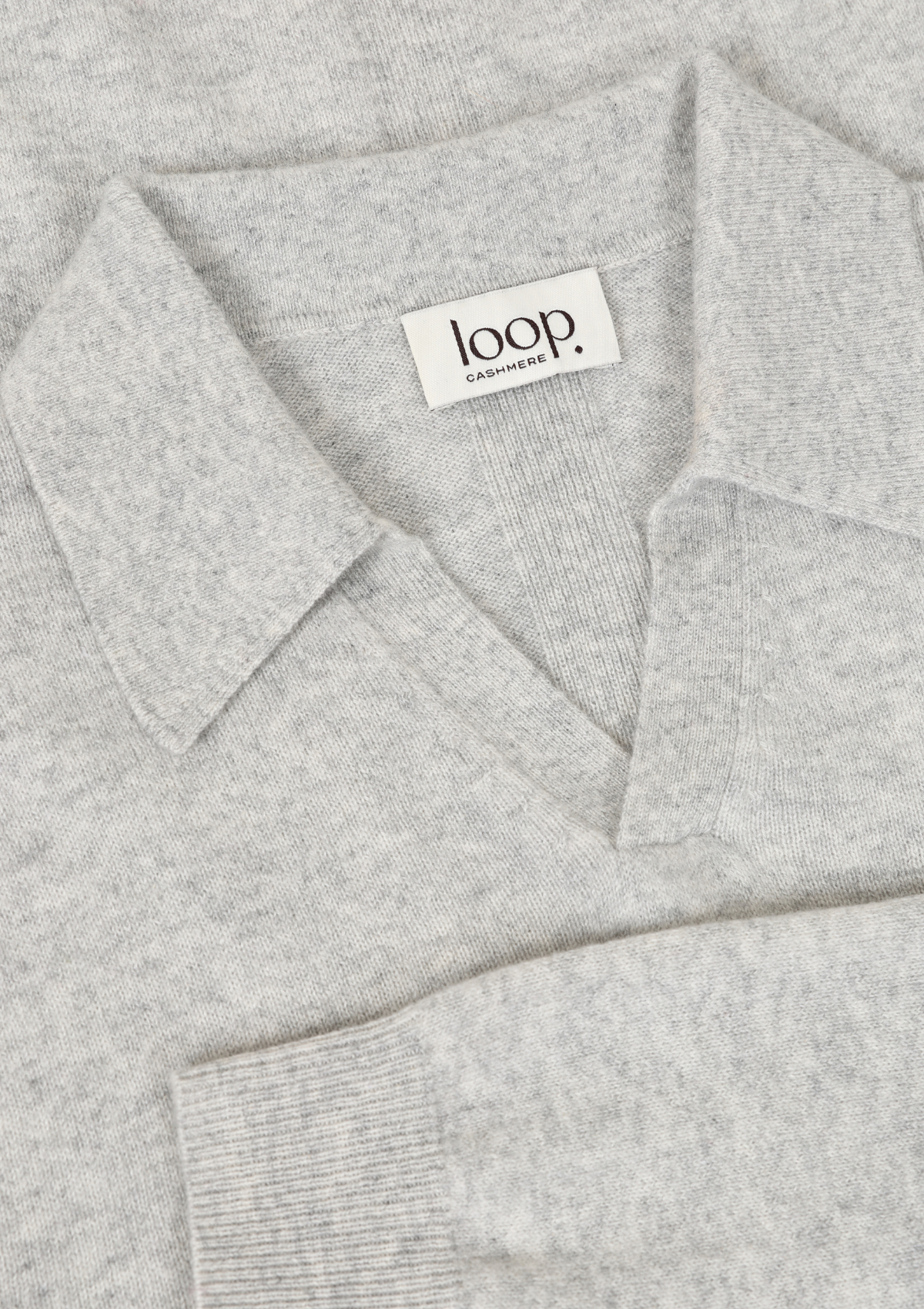 Mens Cashmere Collared Sweater in Mist Grey