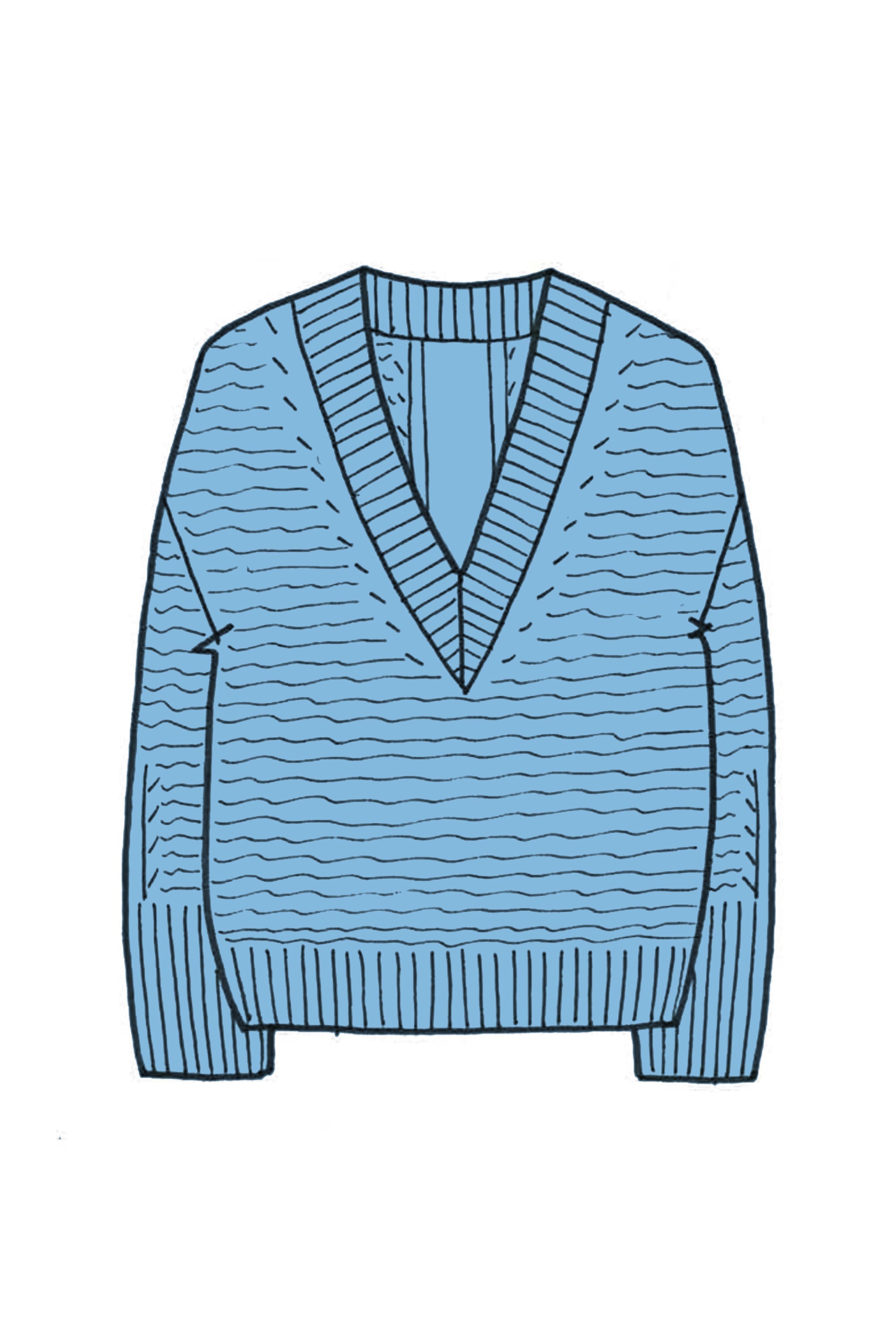 Relaxed V Neck Cashmere Sweater - Made to Order