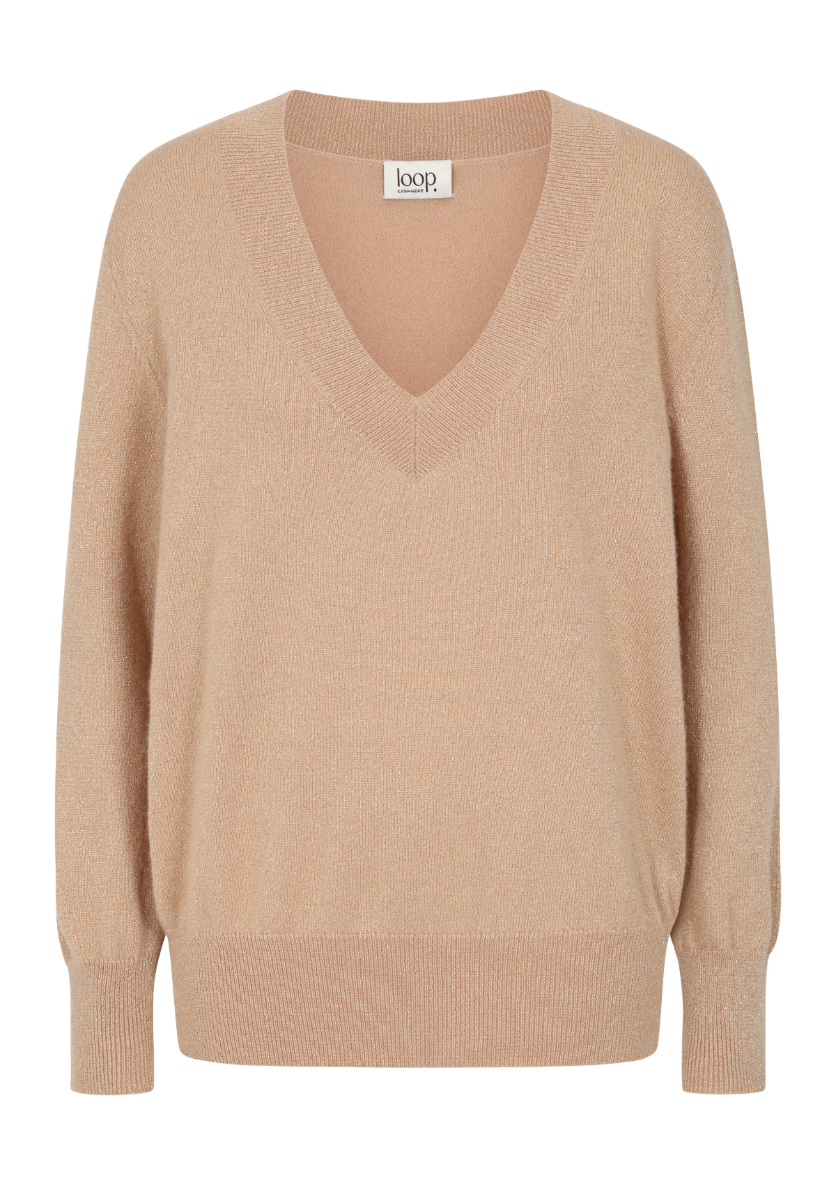 Lurex V Neck Sweater in Honey