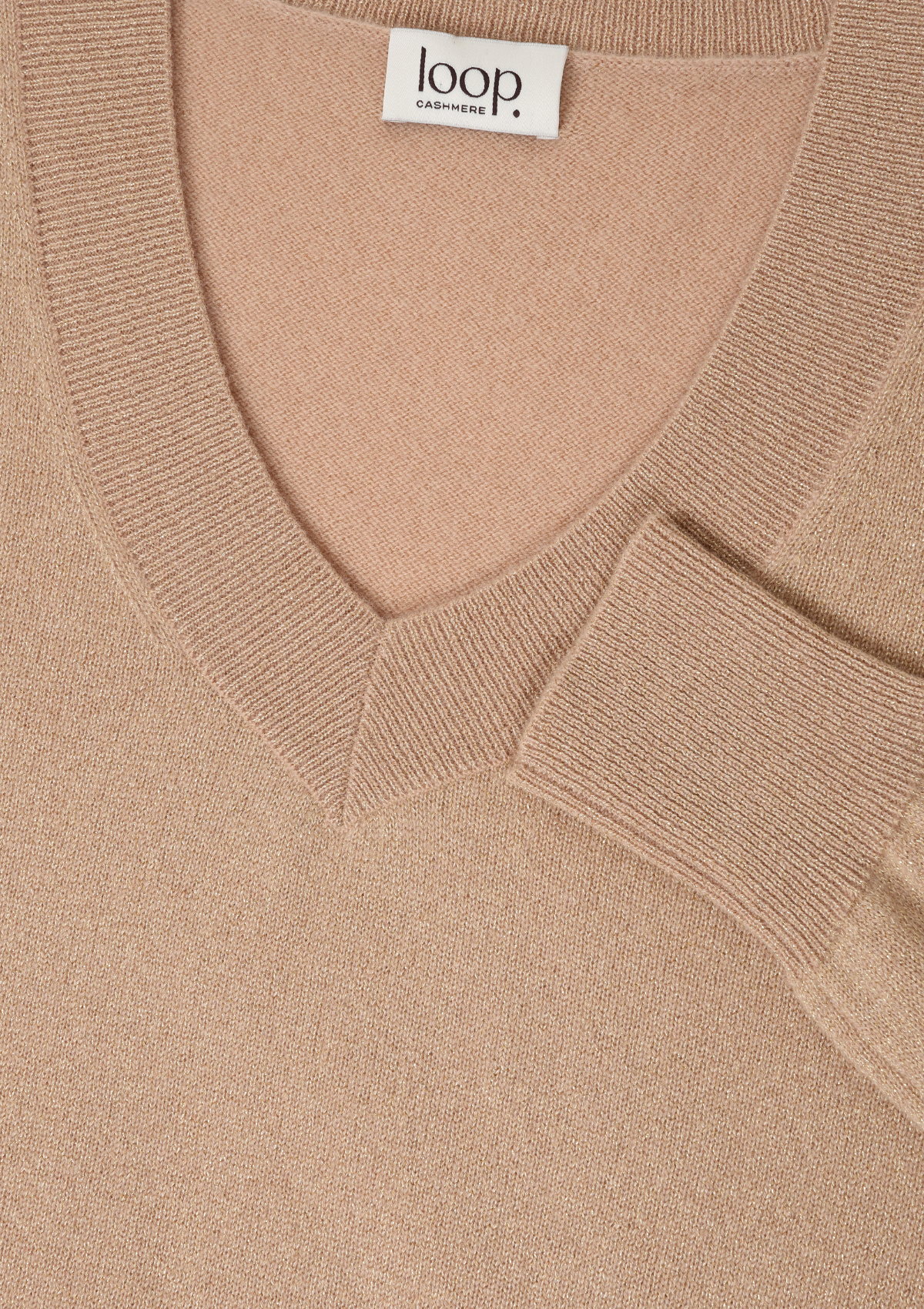Lurex V Neck Sweater in Honey