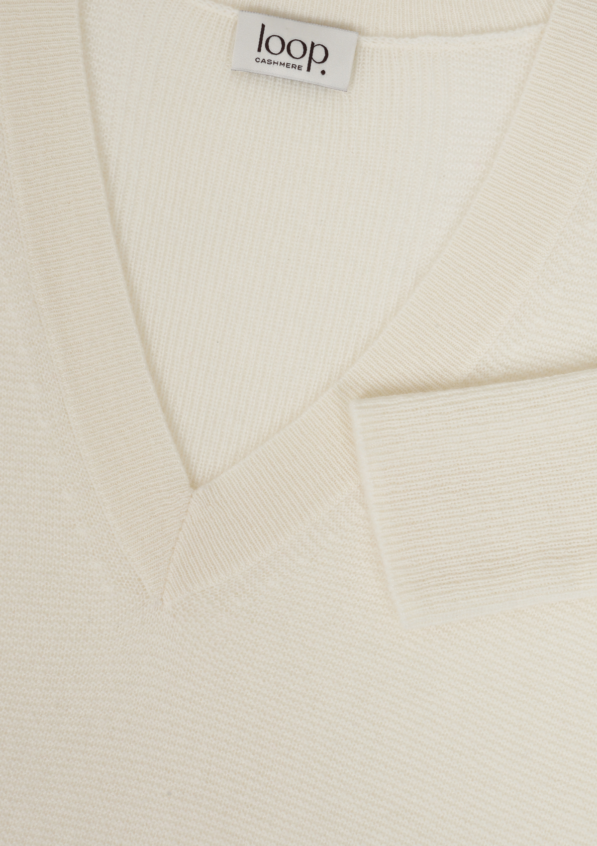 Relaxed Lofty V Neck Sweater in Snow White