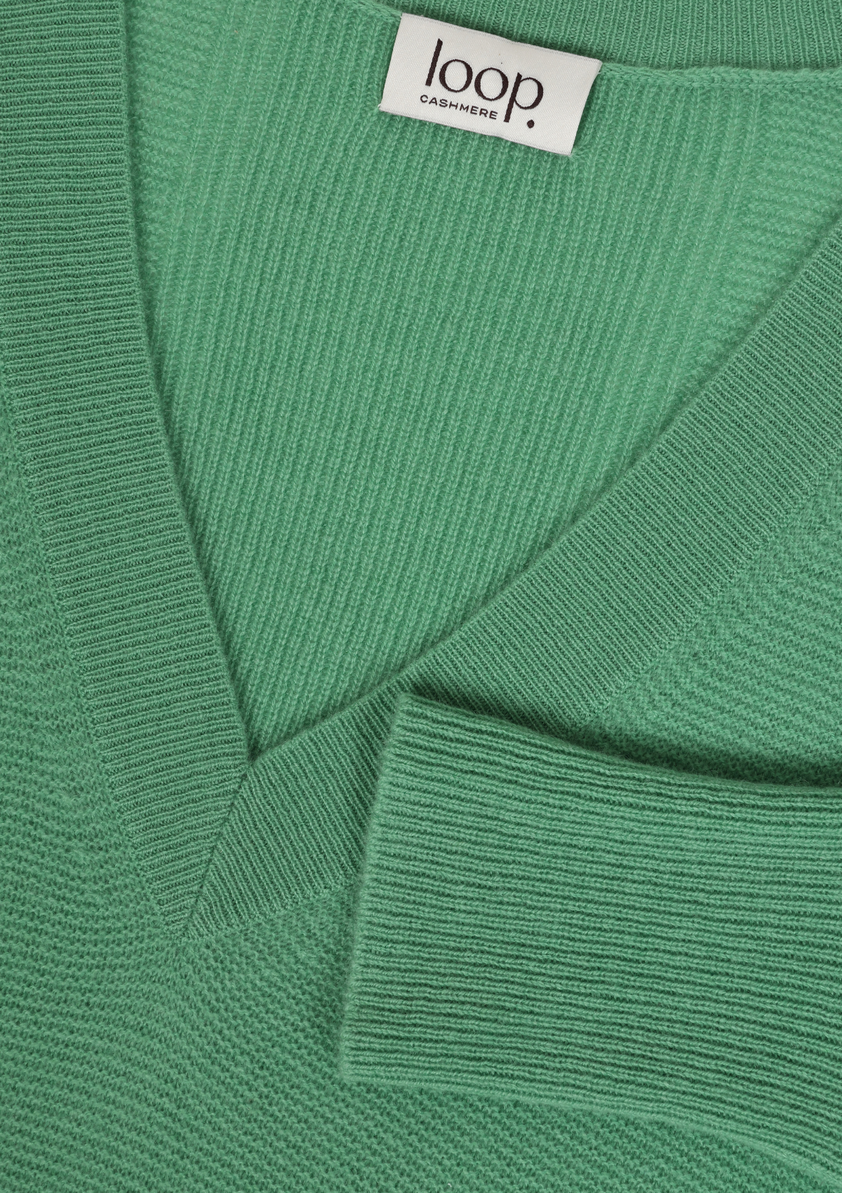 Relaxed Lofty V Neck Sweater in Chai Green