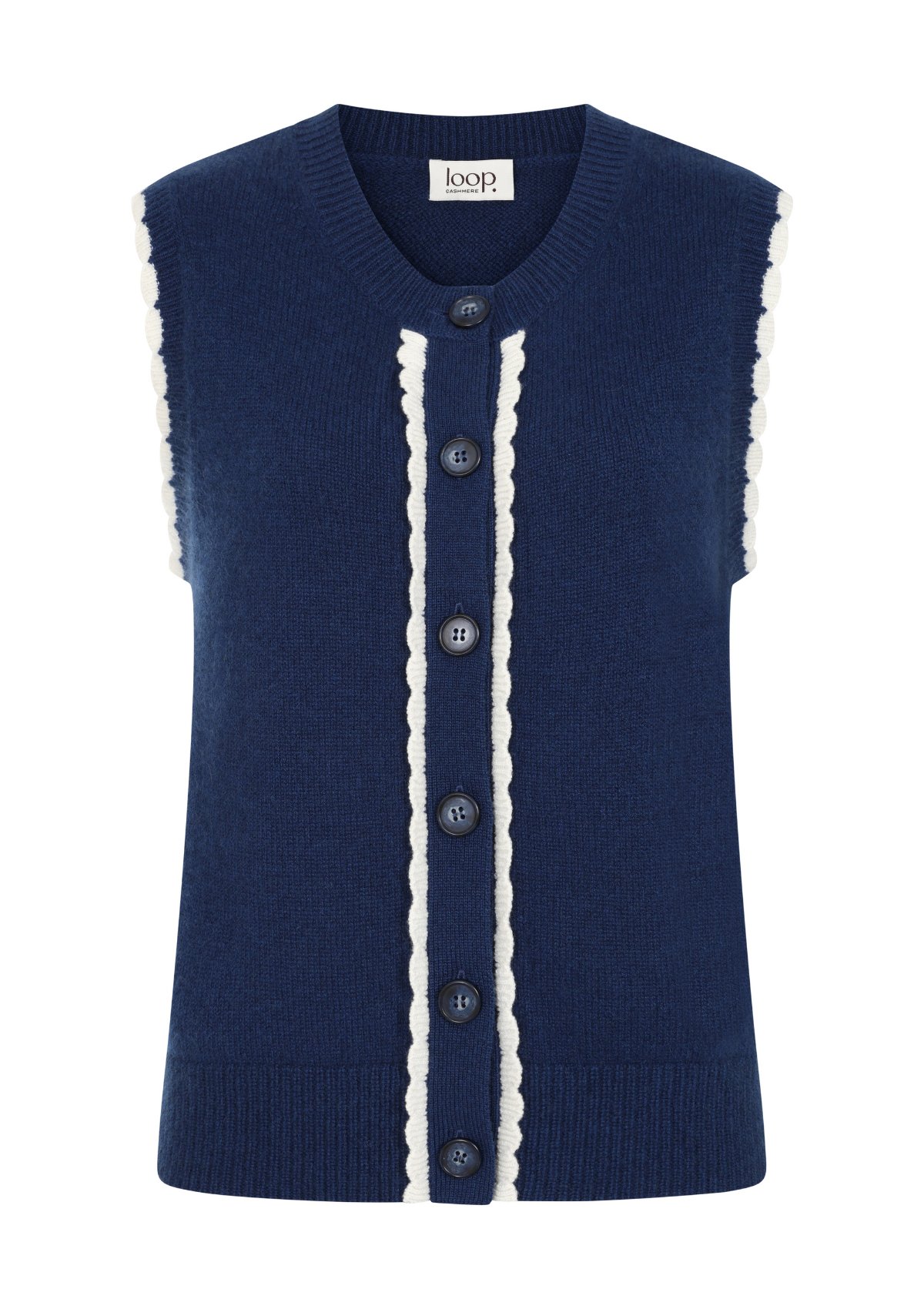 Shell Front Waistcoat in Midnight Blue