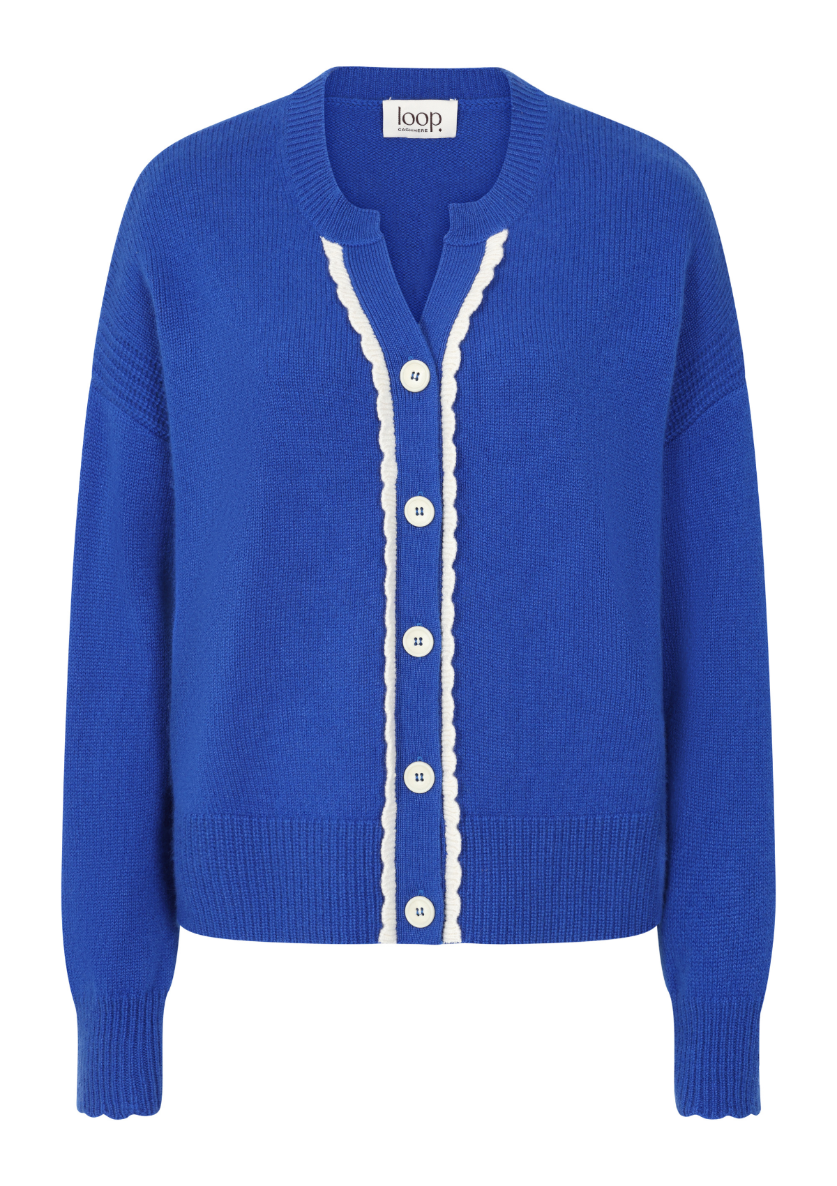 Shell Edge Cardigan in Lapis Blue