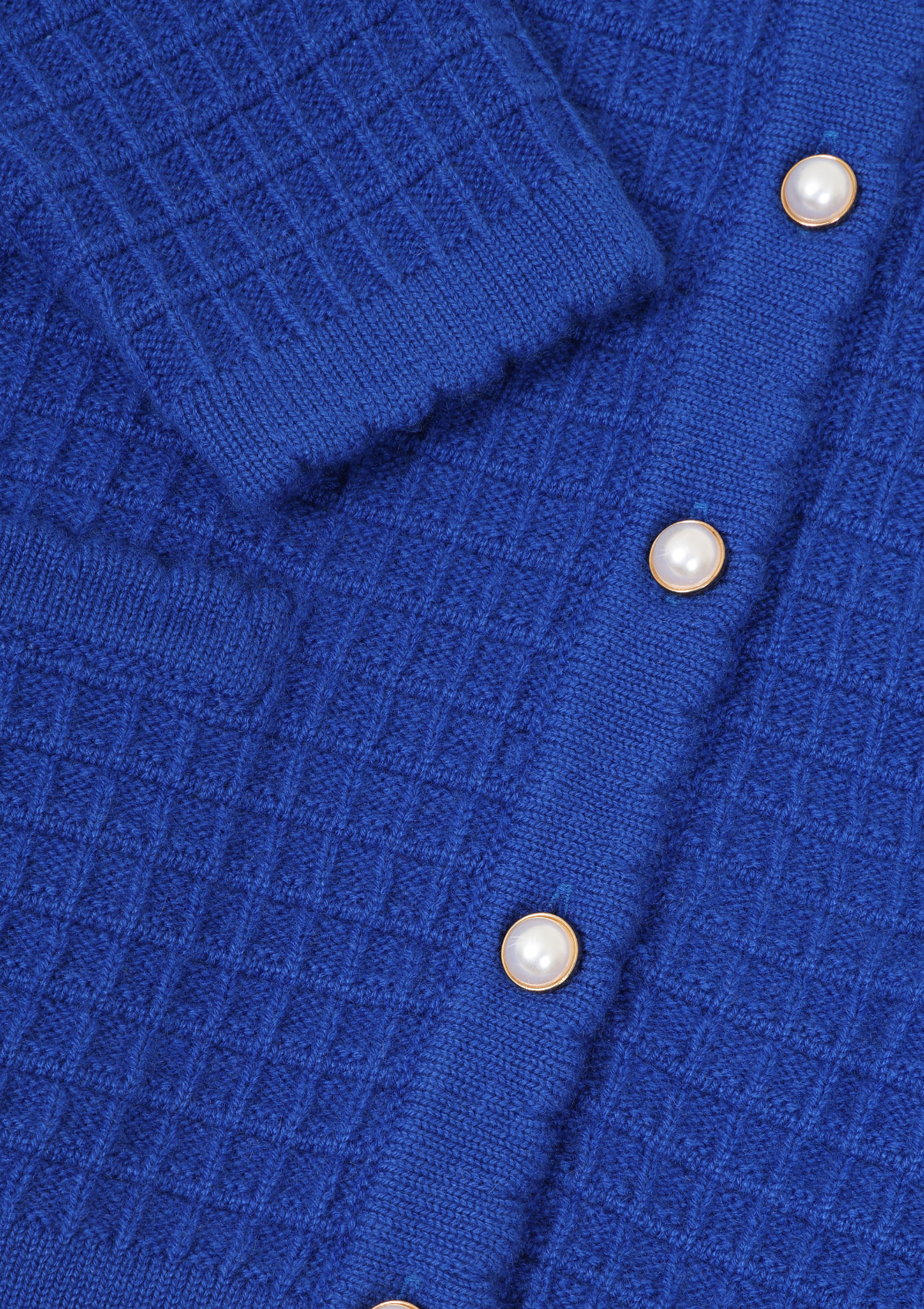 Crew Neck Cardigan in Lapis Blue