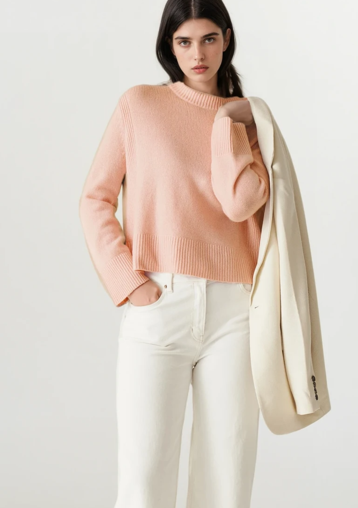 Cashmere Sweatshirt in Peachy Pink
