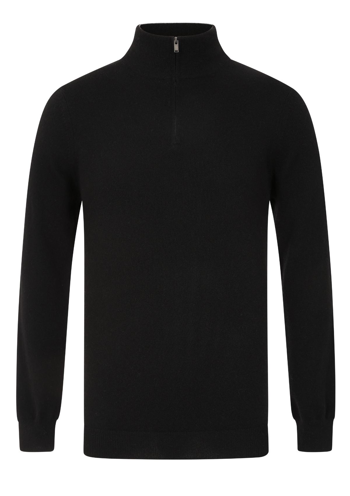 Mens Cashmere Half Zip Sweater in Black