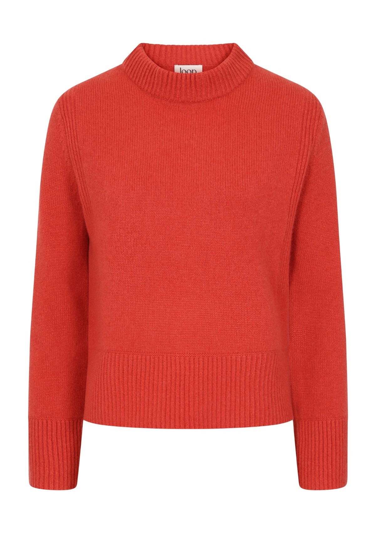 Cashmere Sweatshirt in Hot Coral