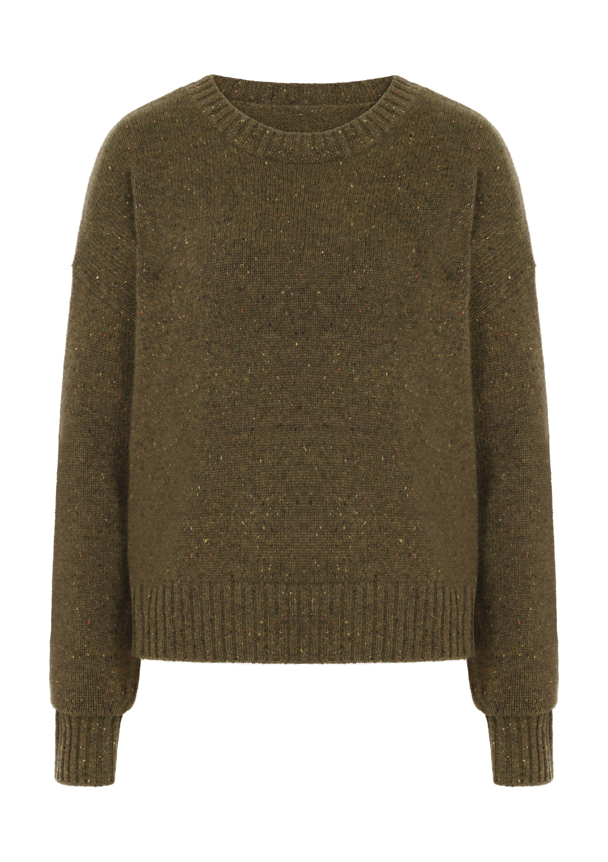 Donegal Knit Sweatshirt in Moss Green
