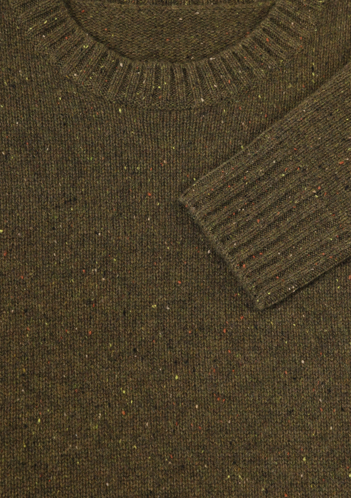 Donegal Knit Sweatshirt in Moss Green