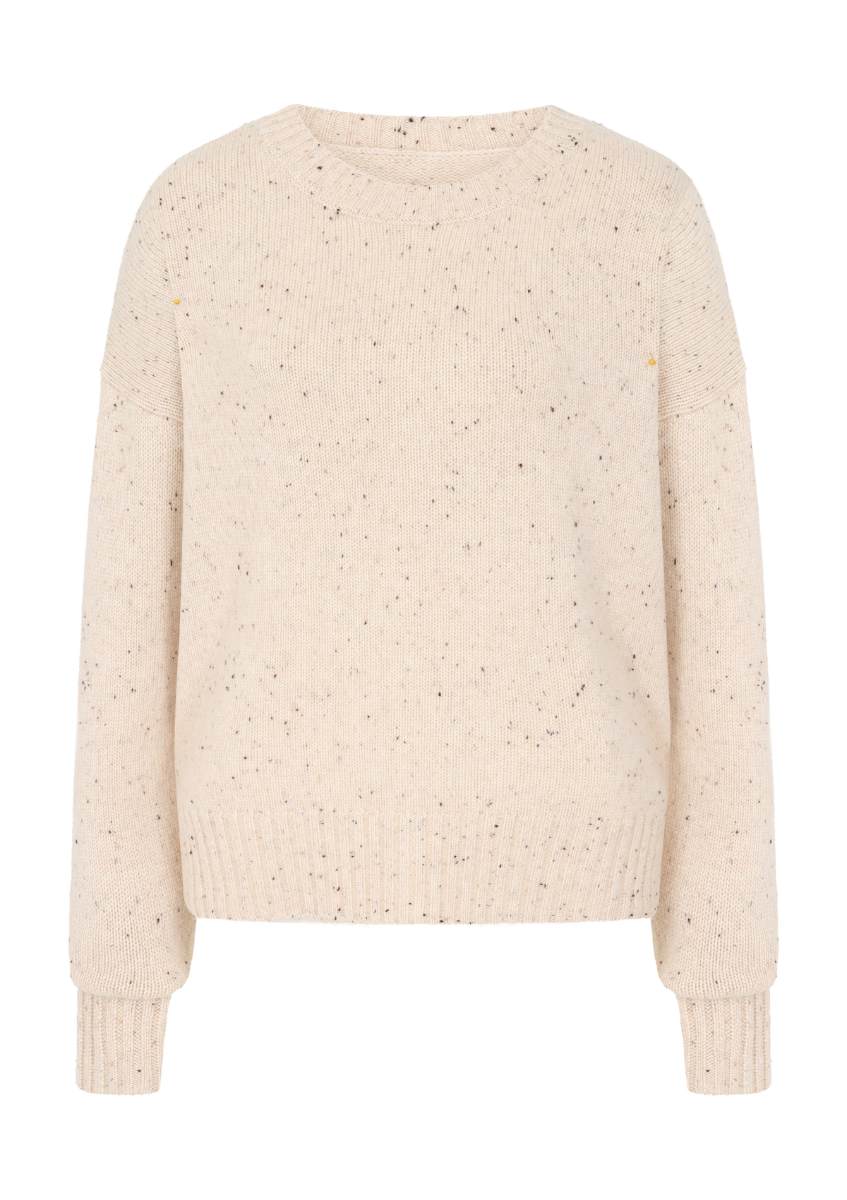Donegal Knit Sweatshirt in Marble White