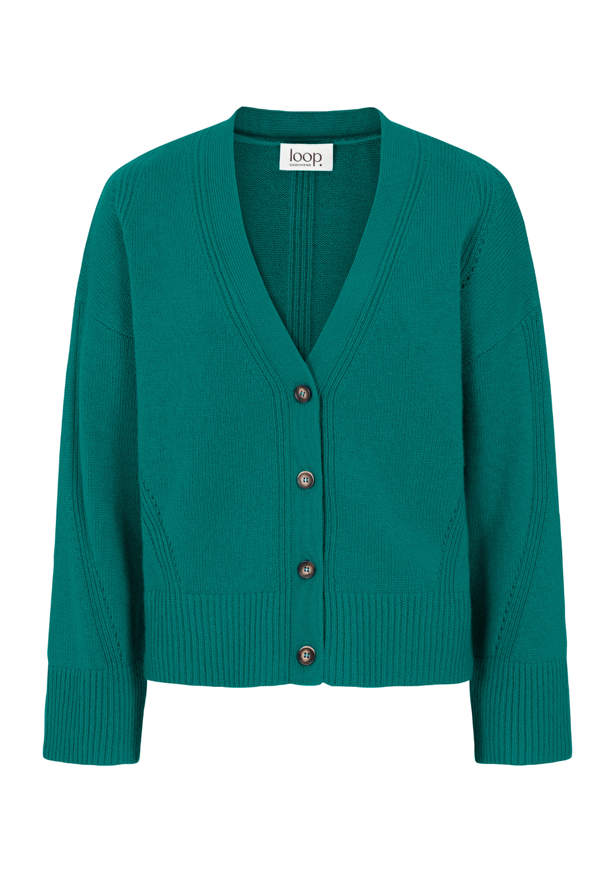 Lofty Cashmere Cardigan in Emerald Green