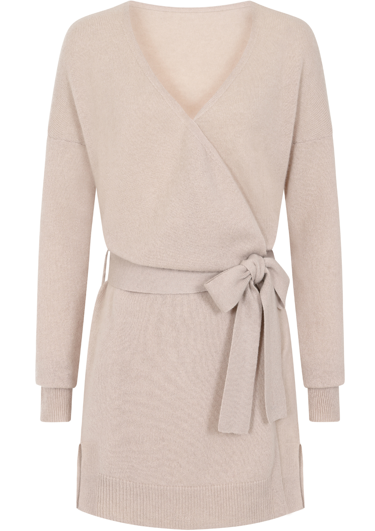 Cashmere Wrap Cardigan in Jute