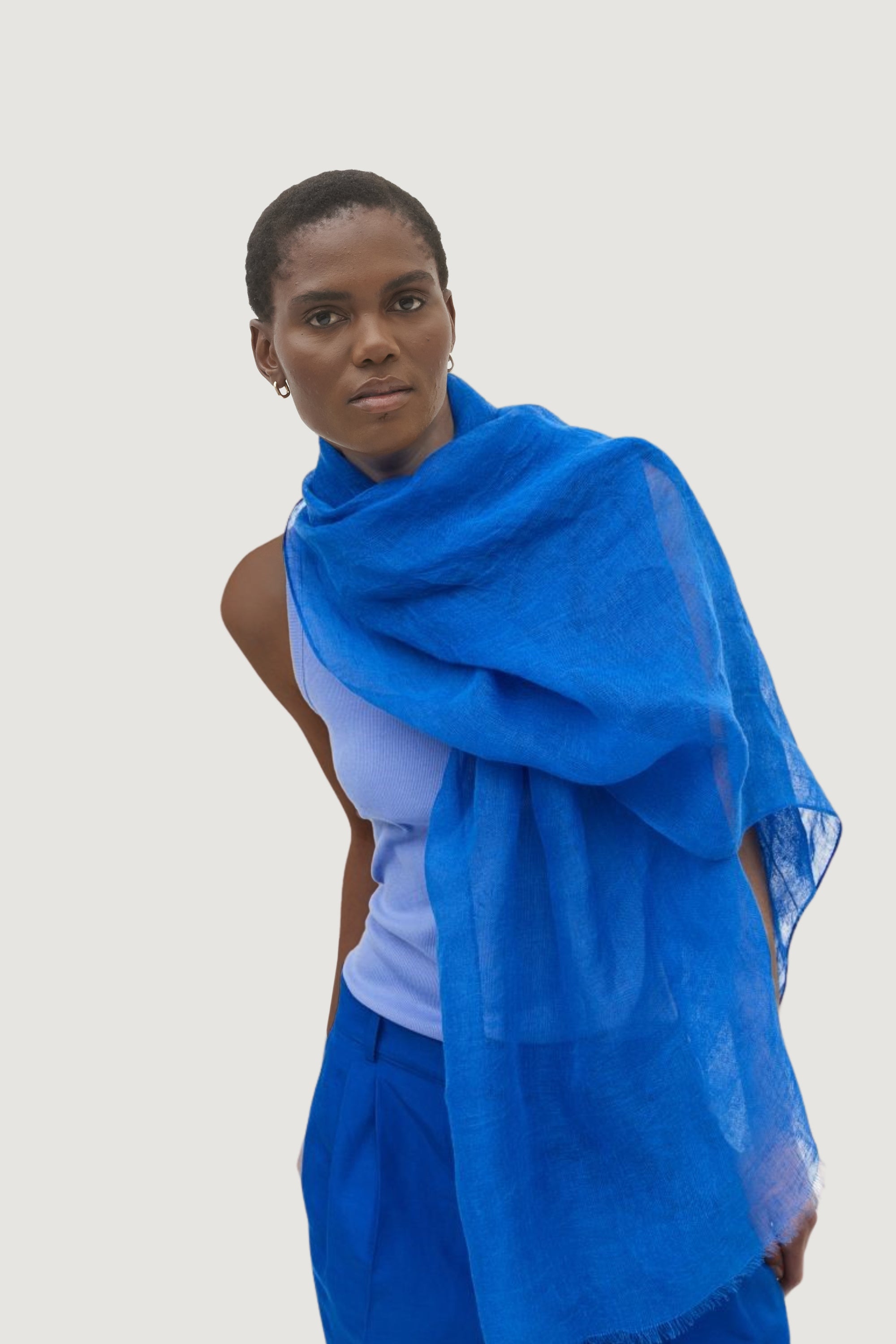 blue fine scarf