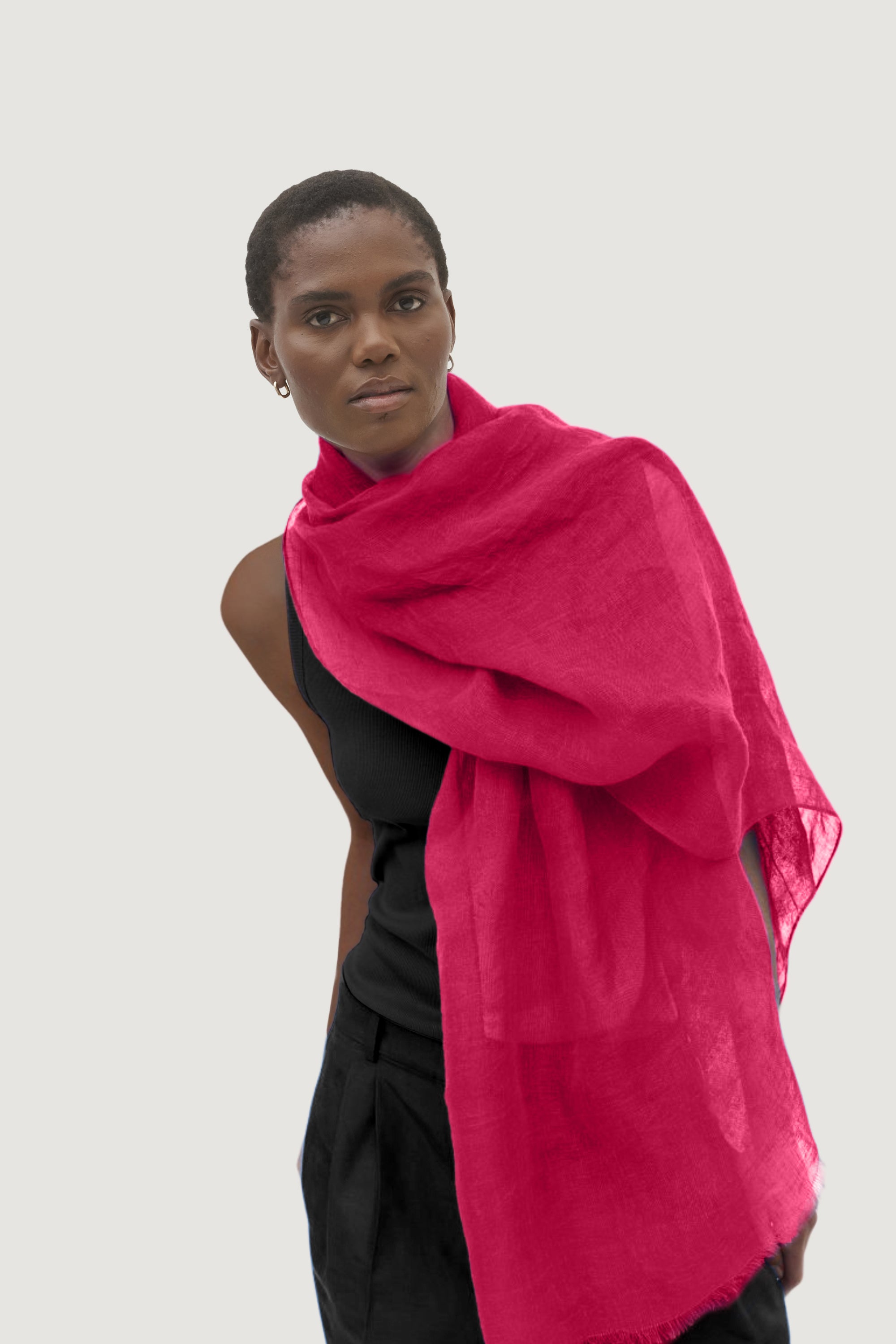 pink fine scarf