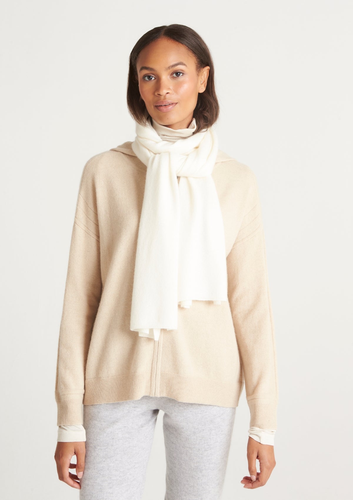 Lofty Cashmere Scarf in Snow