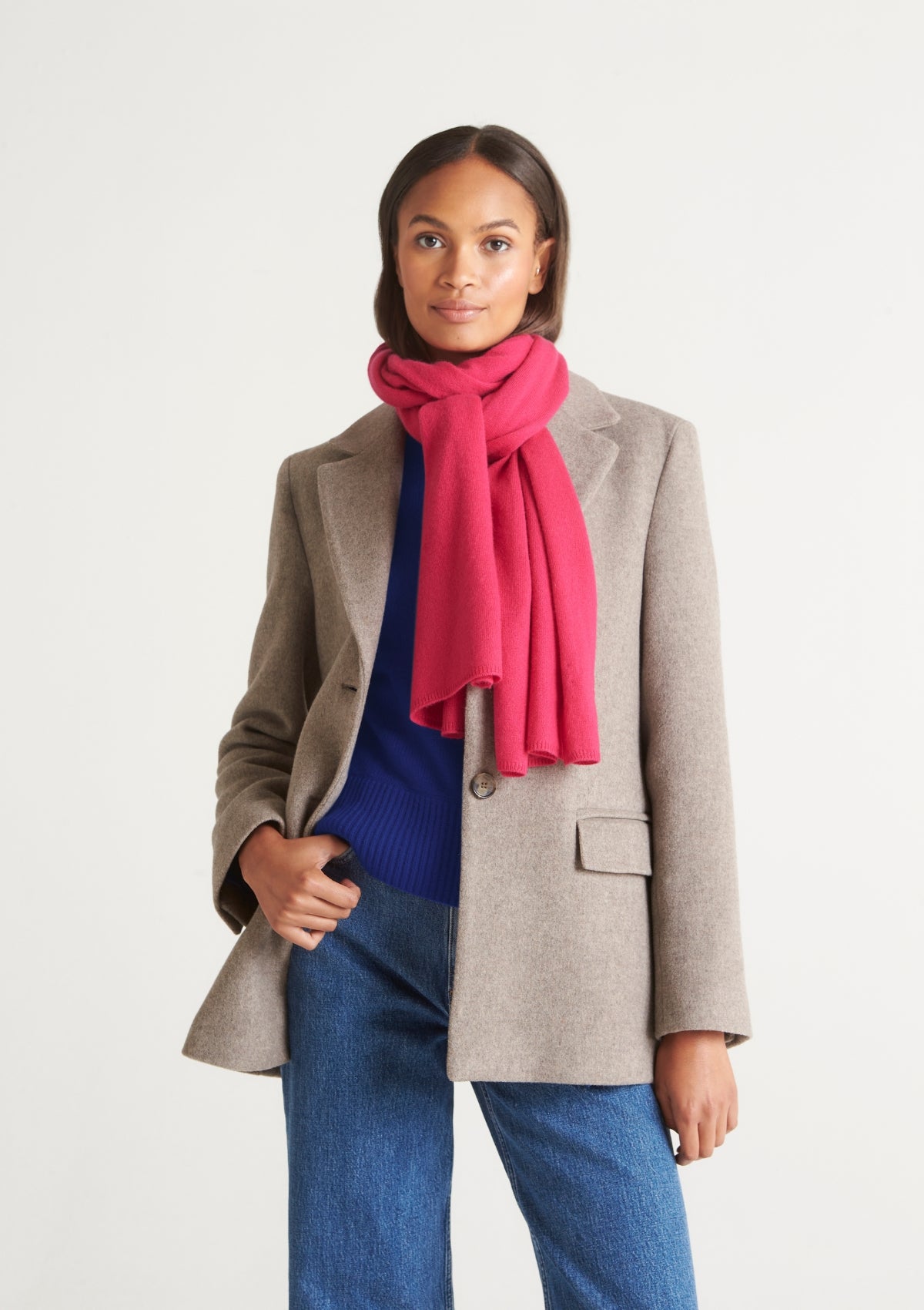 Lofty Cashmere Scarf in Cherry Pink