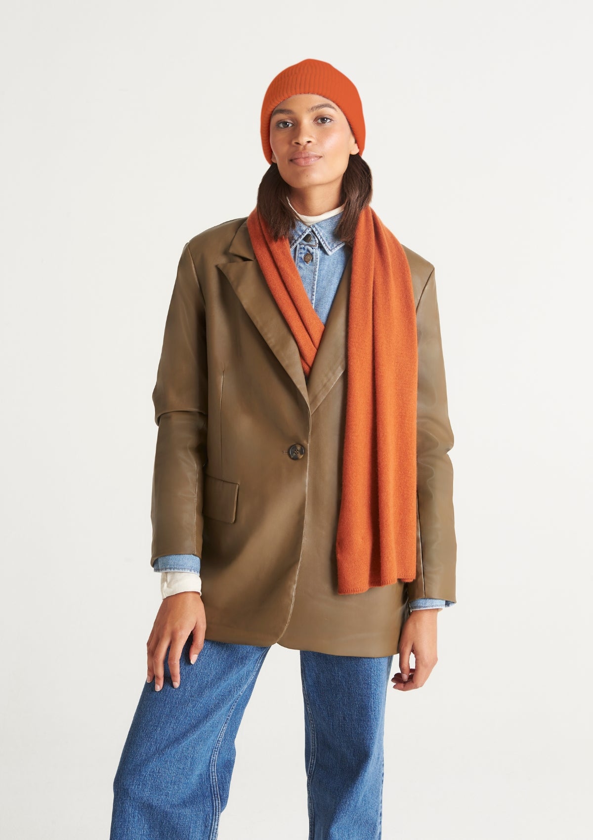 Lofty Cashmere Scarf in Ginger Orange
