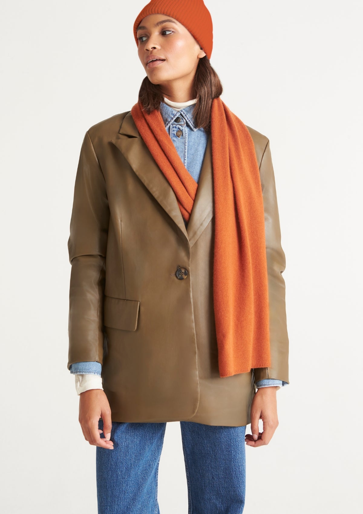 Lofty Cashmere Scarf in Ginger Orange