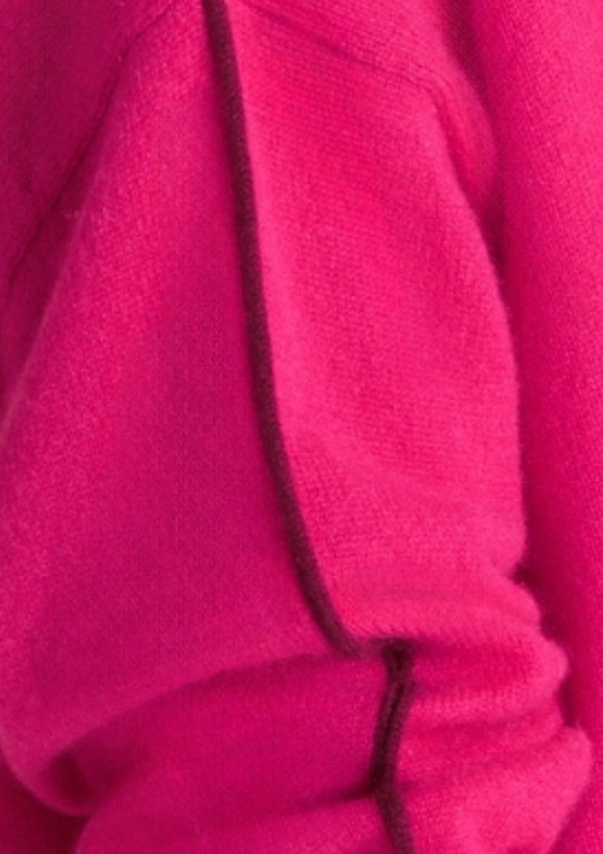 Contrast Trim Polo Neck Sweater in Cherry Pink/Barolo Red