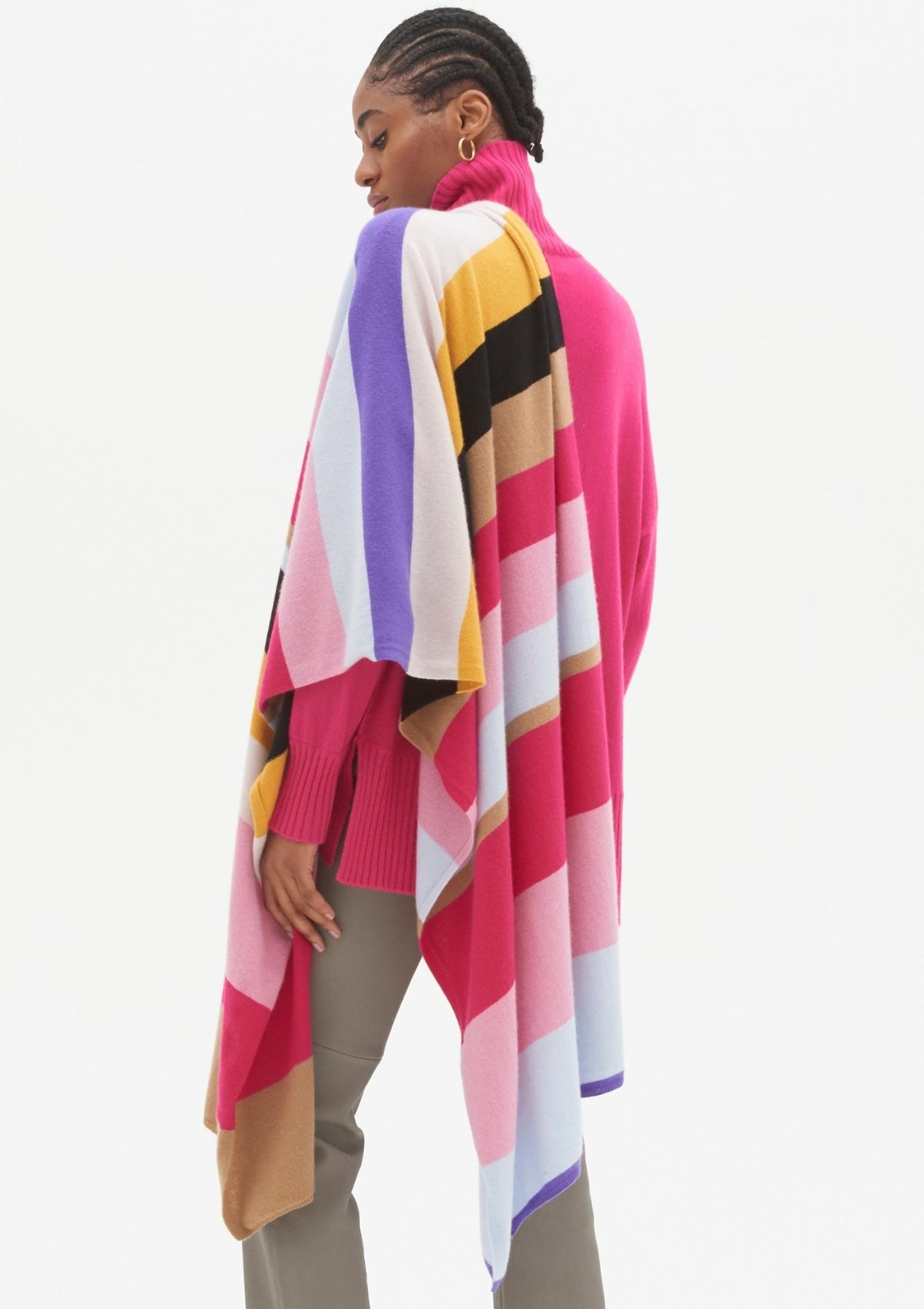Patterned Cashmere Scarf in Bright Stripe