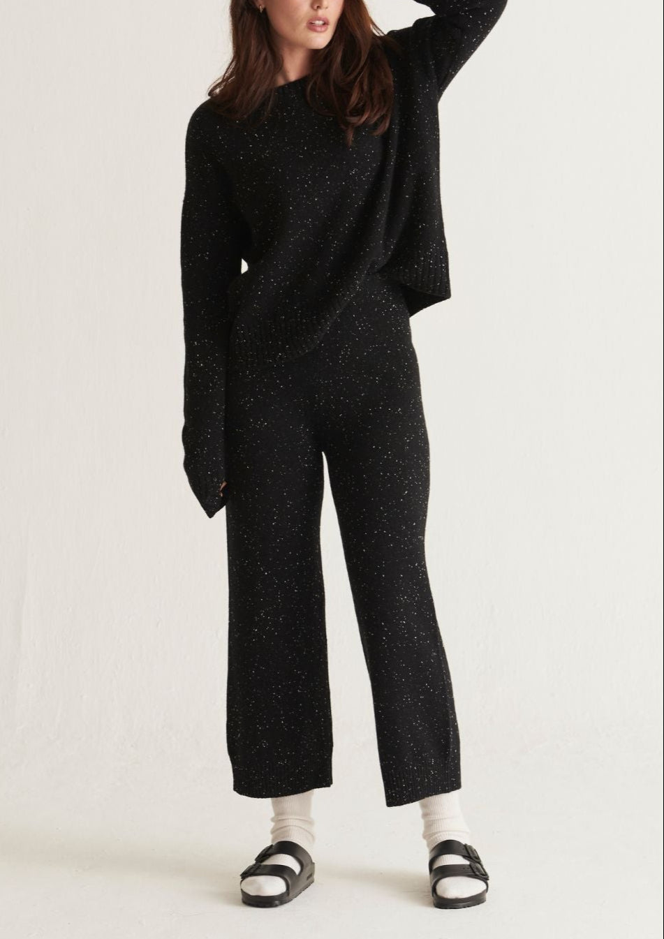 Donegal Knit Trousers in Cinder Grey