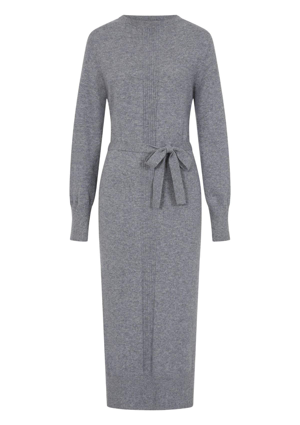 Relaxed Belted Cashmere Dress in Monument Grey