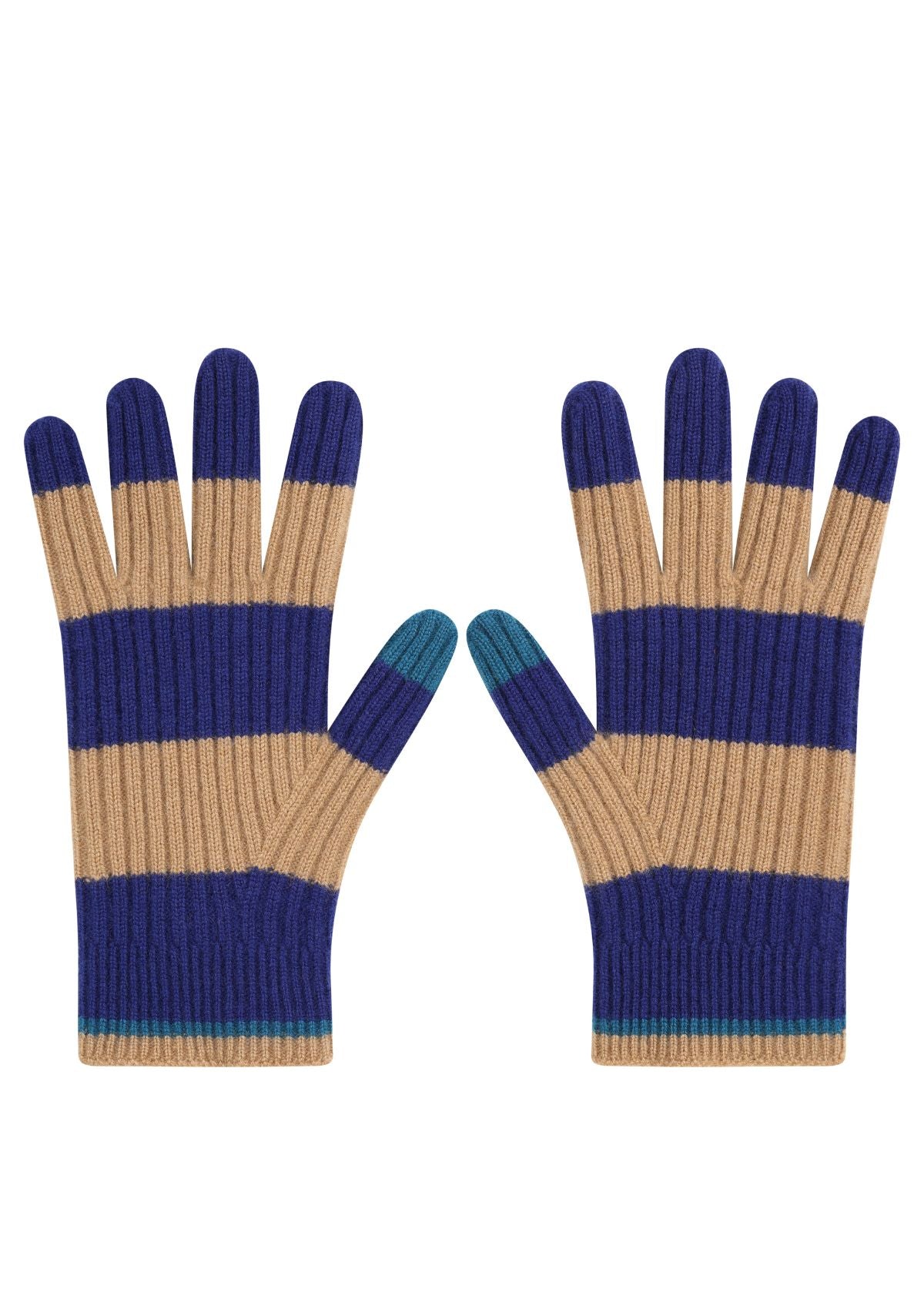 Mens Cashmere Gloves in Colourblock