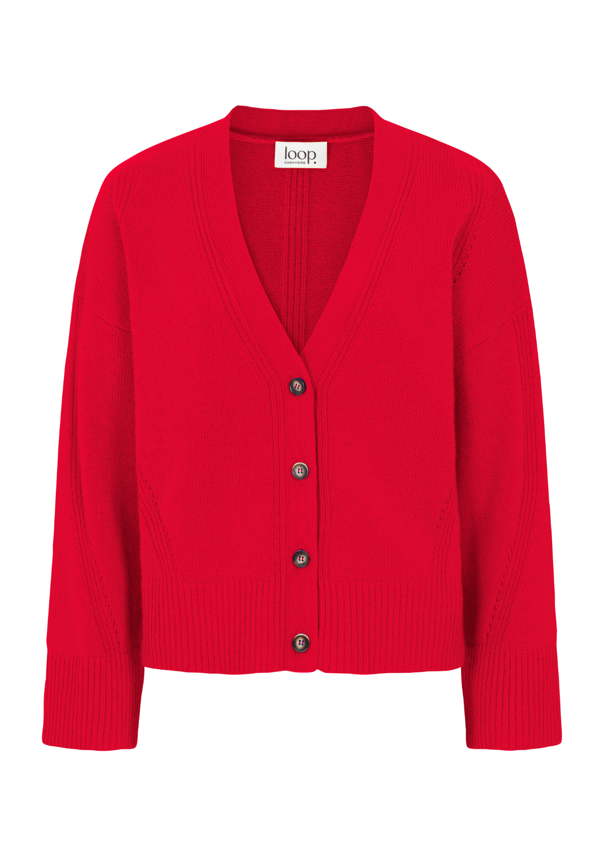 Lofty Cashmere Cardigan in Rouge Red