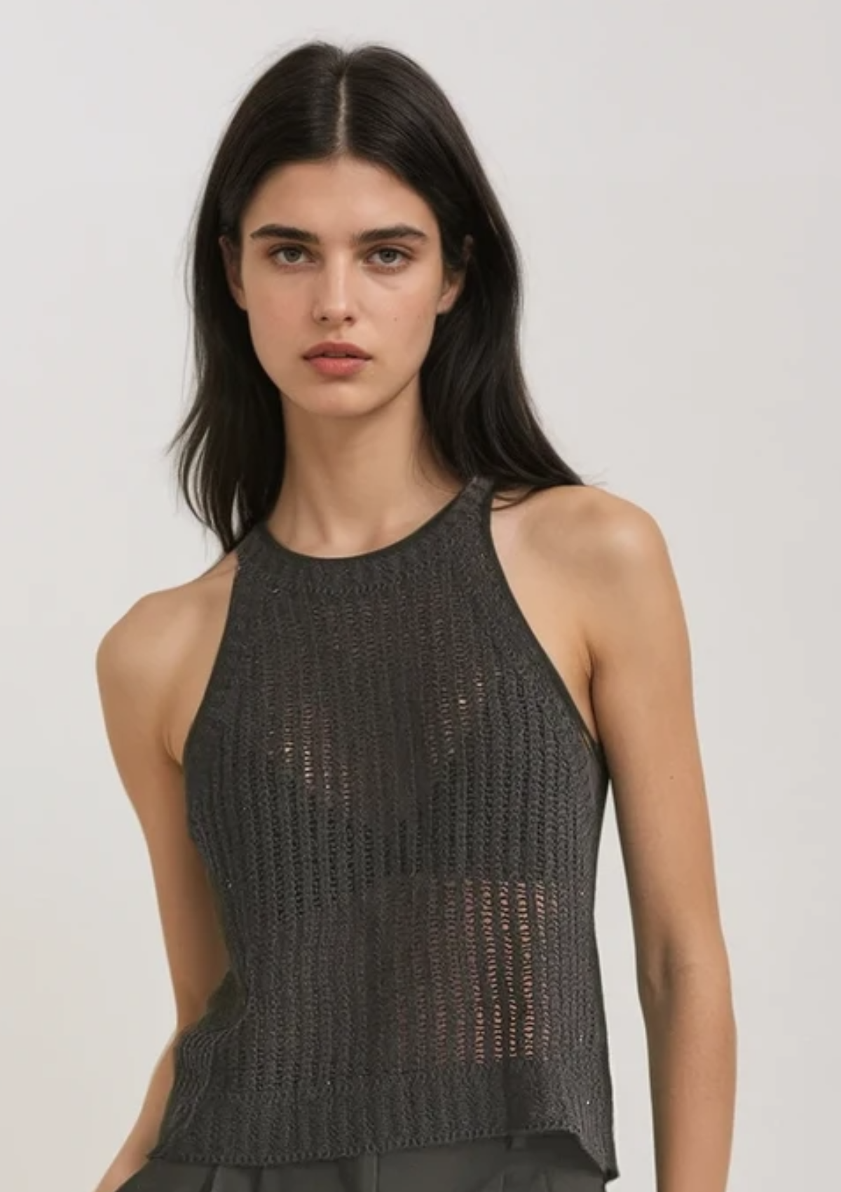 Cotton Tank Top in Black