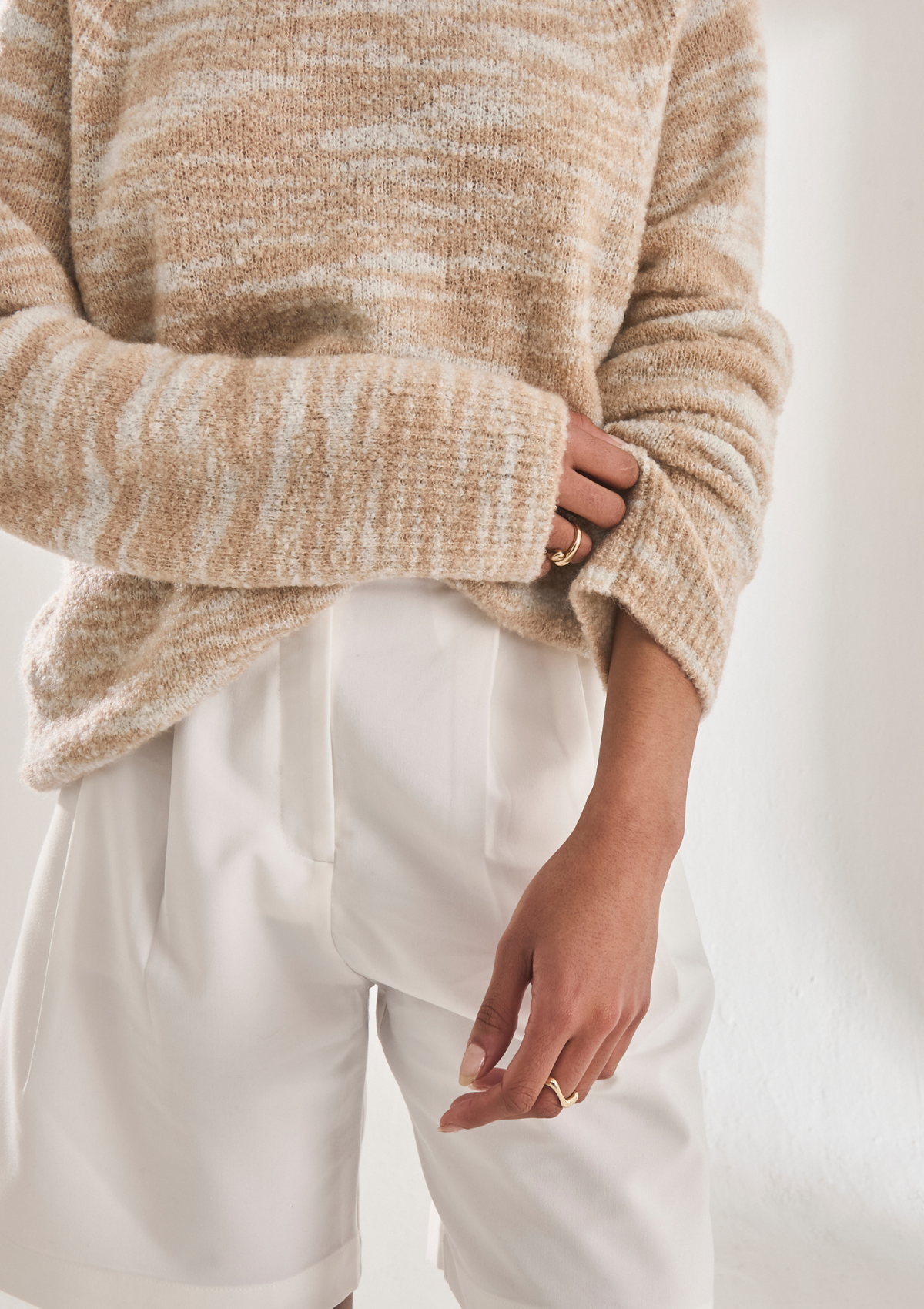 Cashmere & Silk Sweater In Toffee