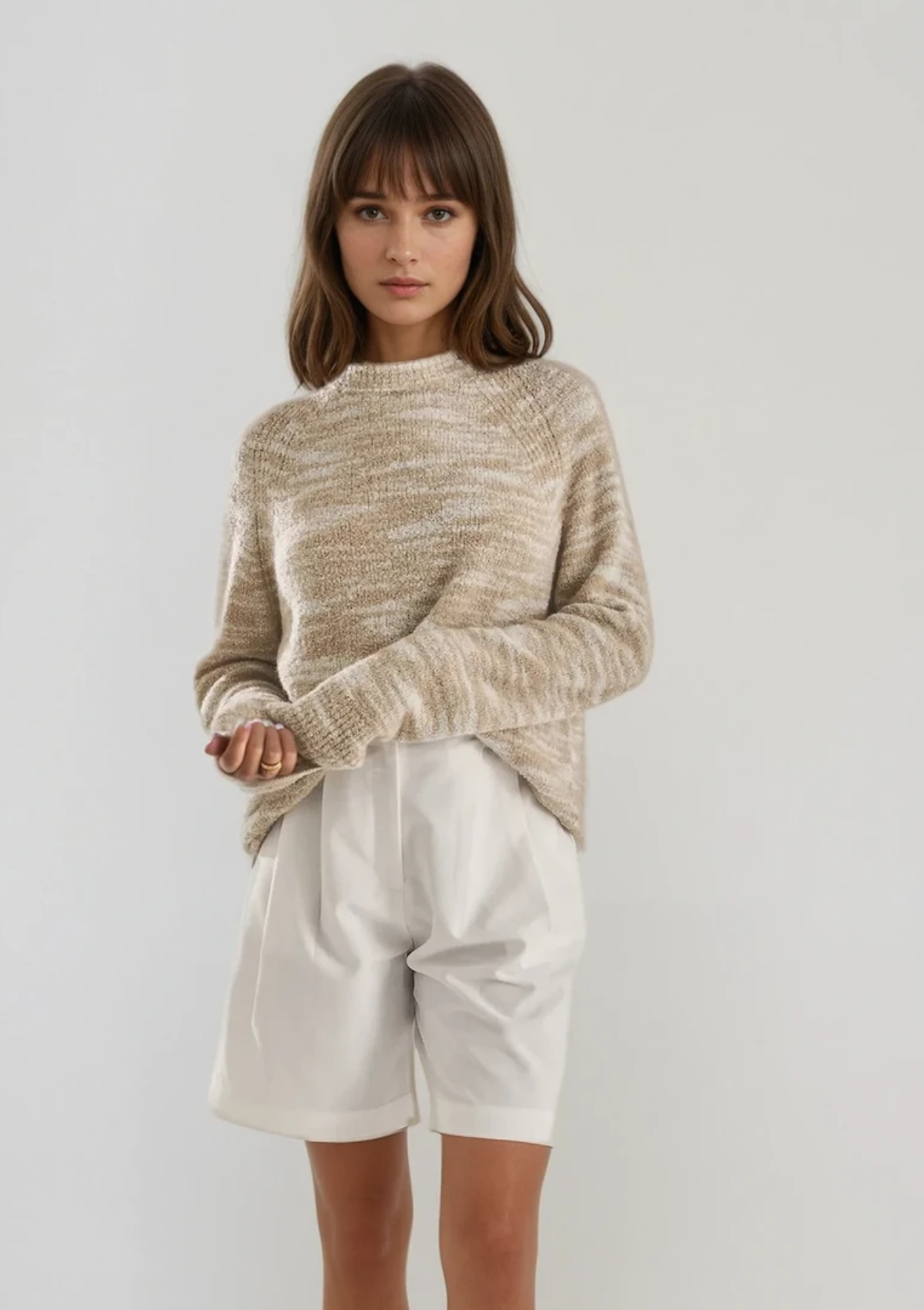Cashmere & Silk Sweater In Toffee