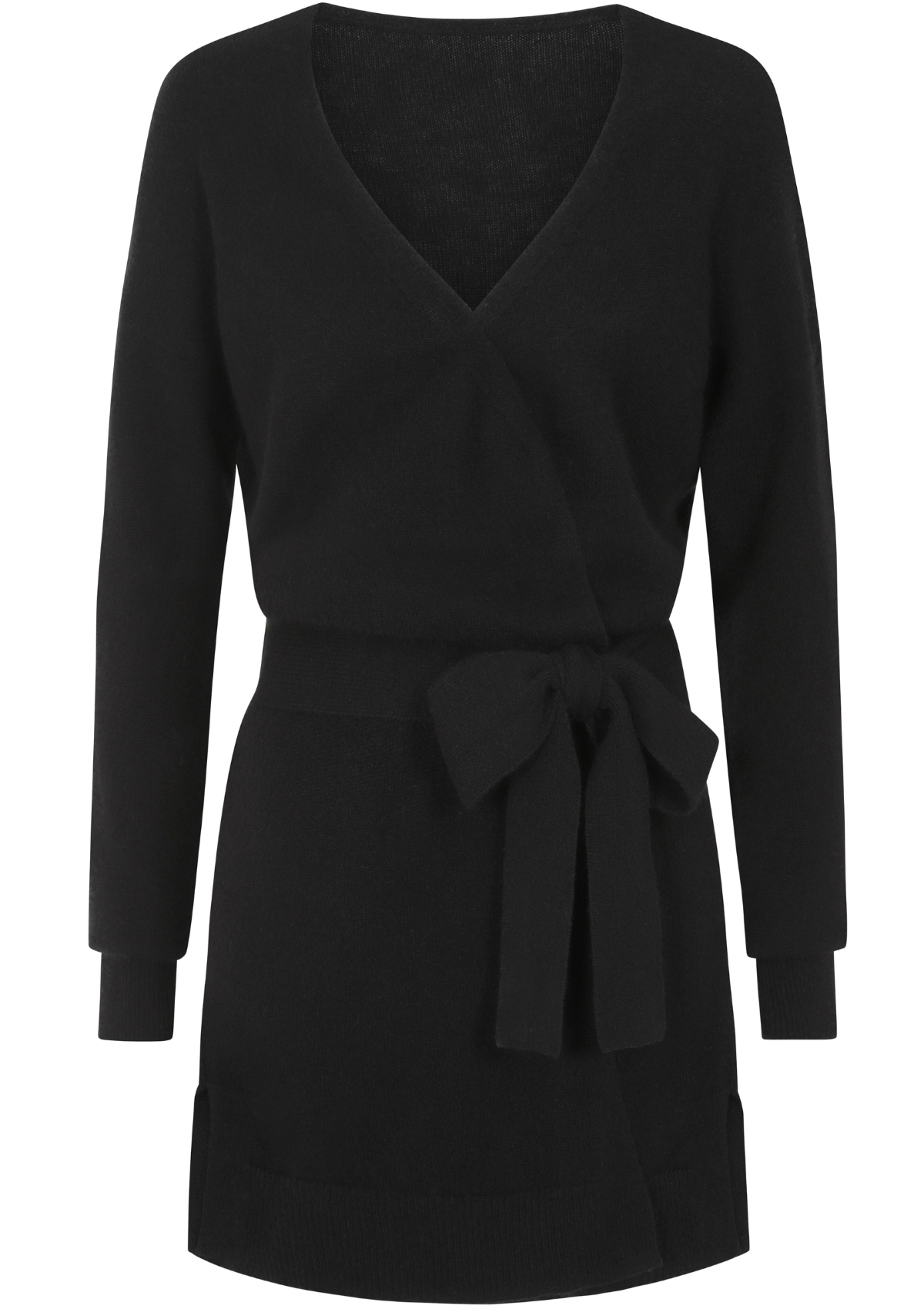 Cashmere Wrap Cardigan in Black