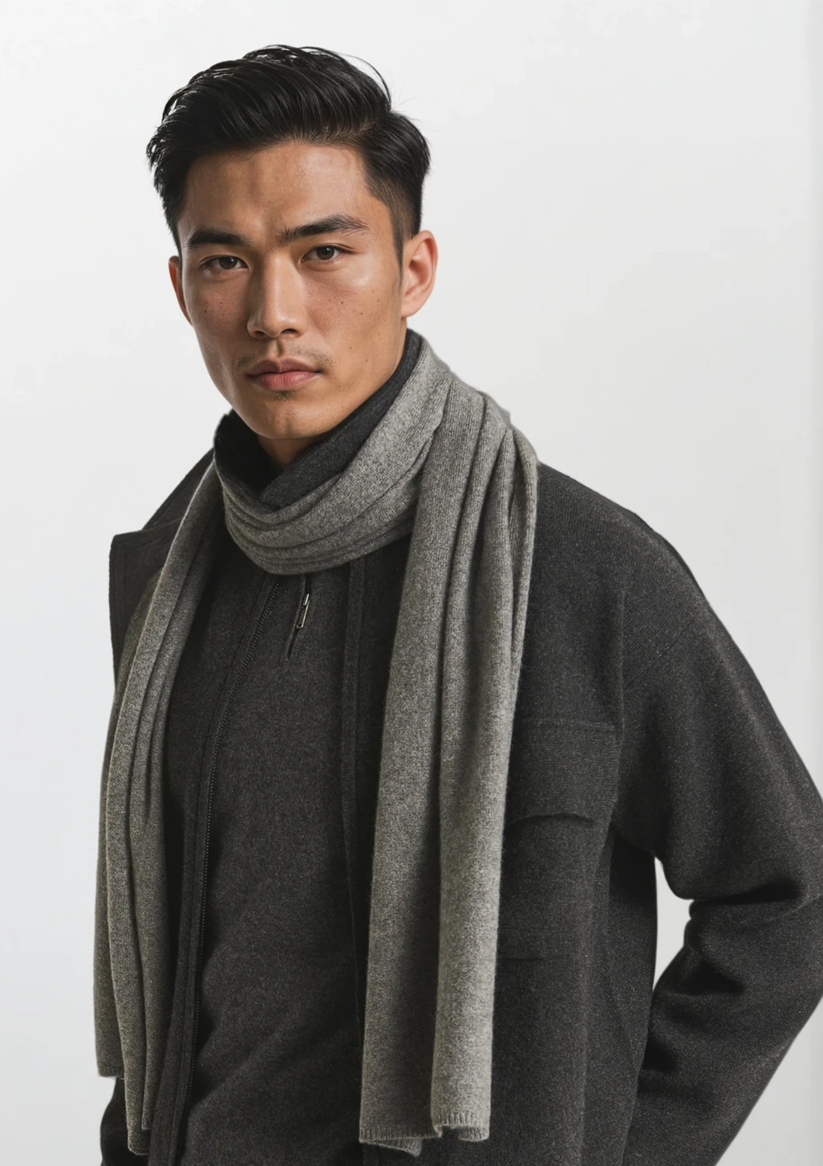 Mens Lofty Scarf in Derby Grey