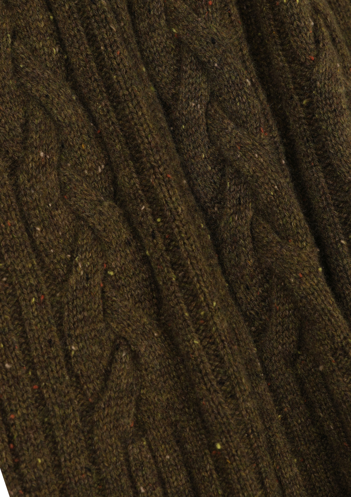 Mens Cable Scarf in Moss Green