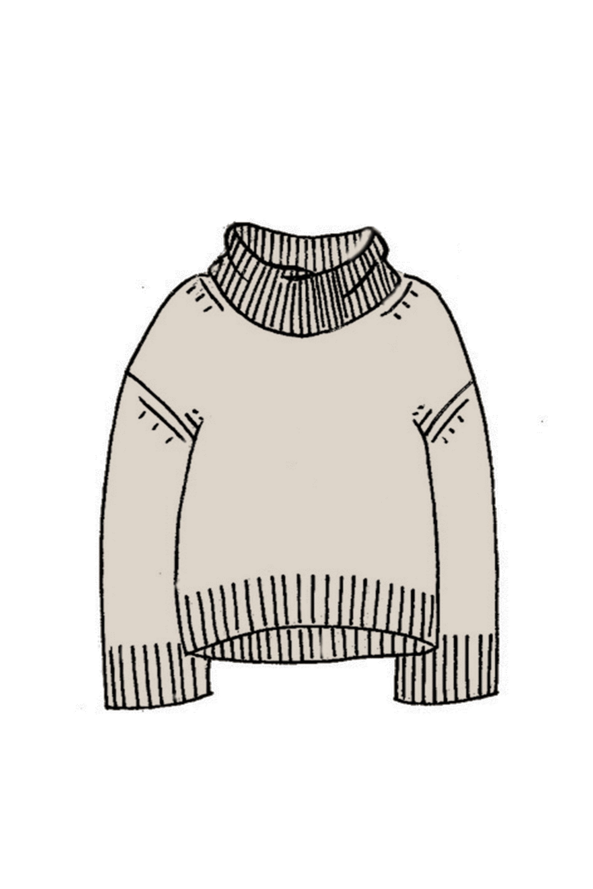 Chunky Cashmere Cowl Neck Sweater - Made to Order