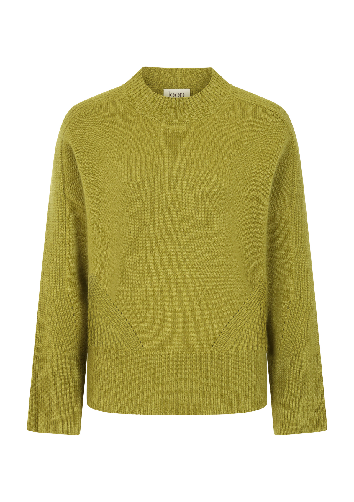 Ribbed Detail Lofty Crew Sweatshirt in Woodbine Green