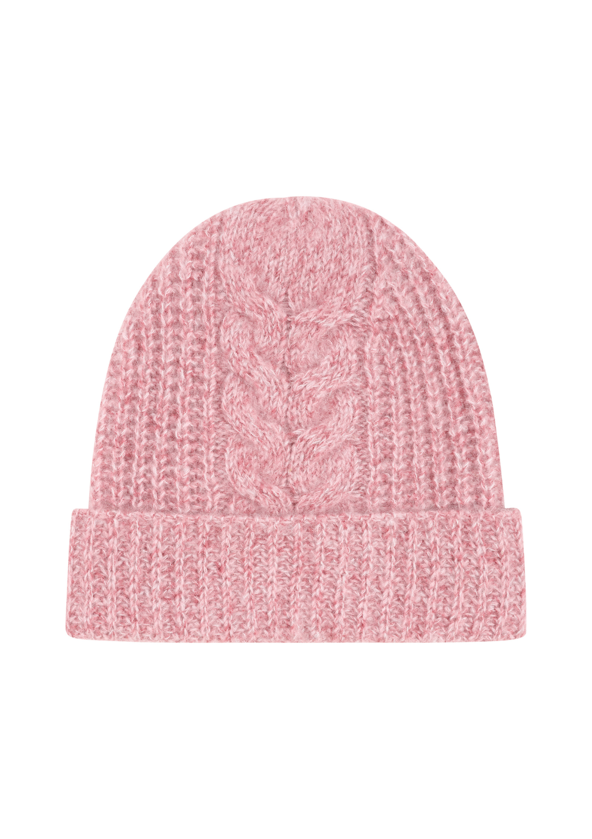 Silk & Cashmere Cable Beanie in Sugary Pink