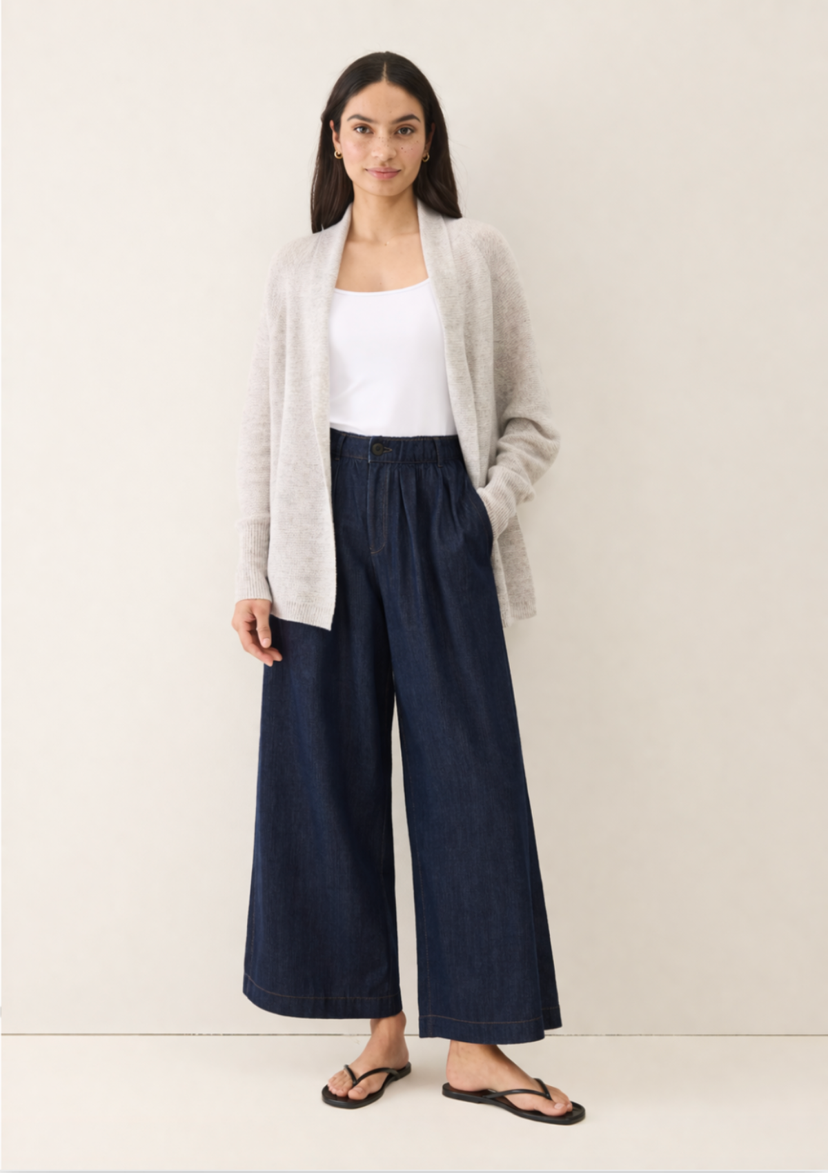 Relaxed Edge to Edge Cardigan in Foggy Grey